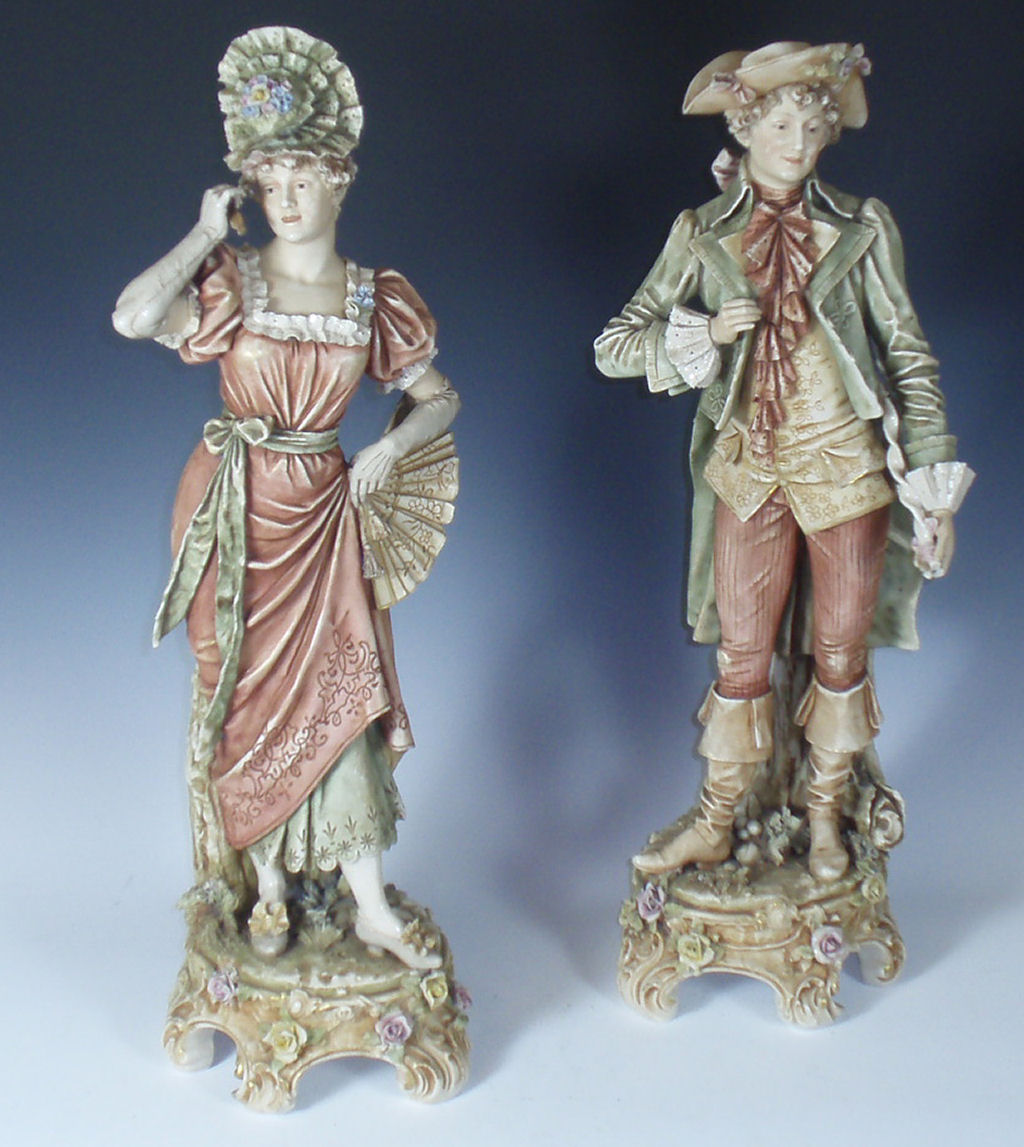 A pair of large Royal Dux figures