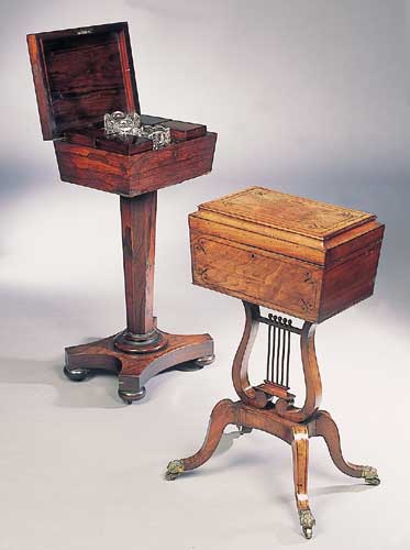 An early Victorian rosewood teapoy