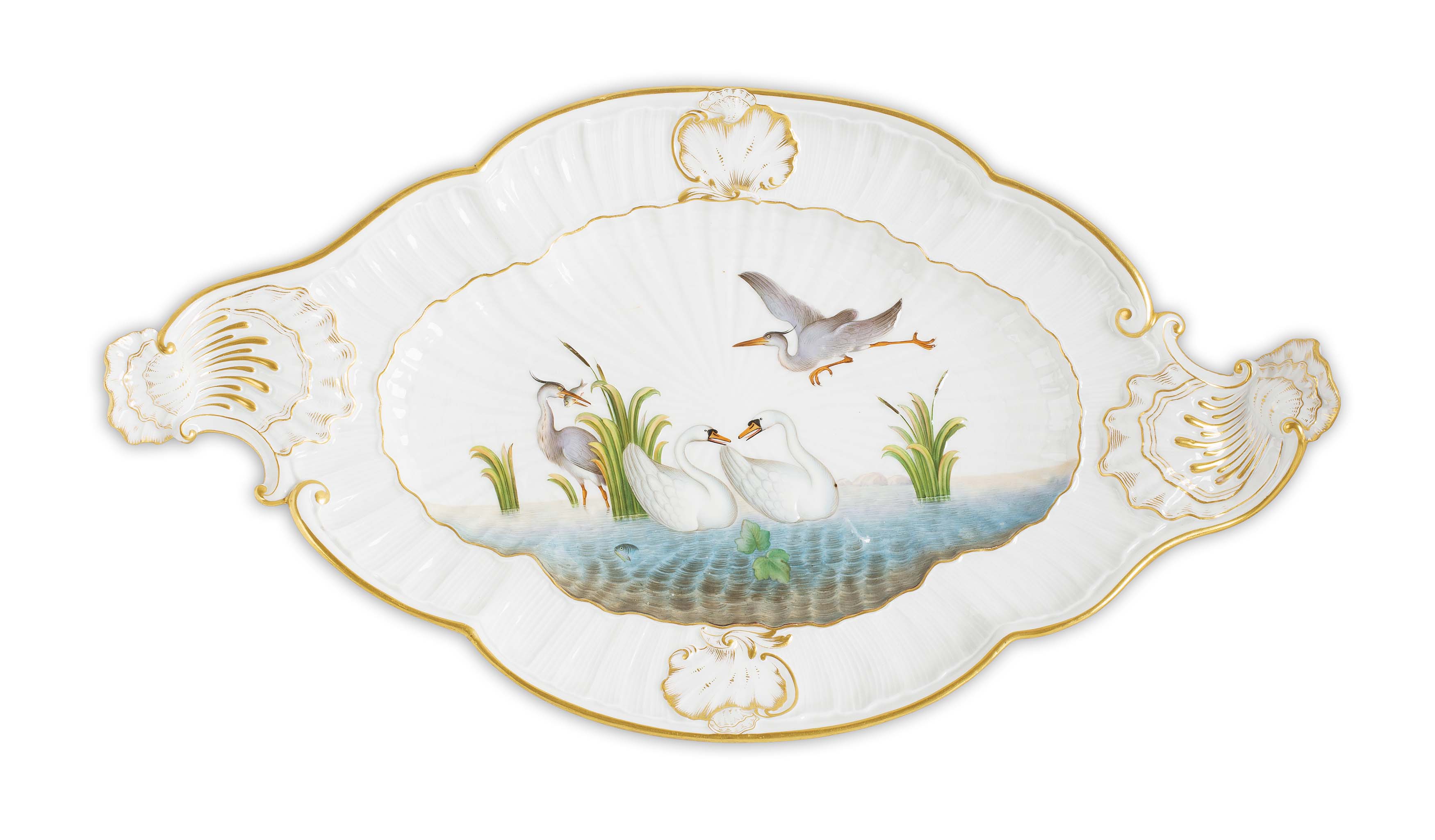 MEISSEN PORCELAIN DISH, AFTER THE 'SWAN' SERVICE