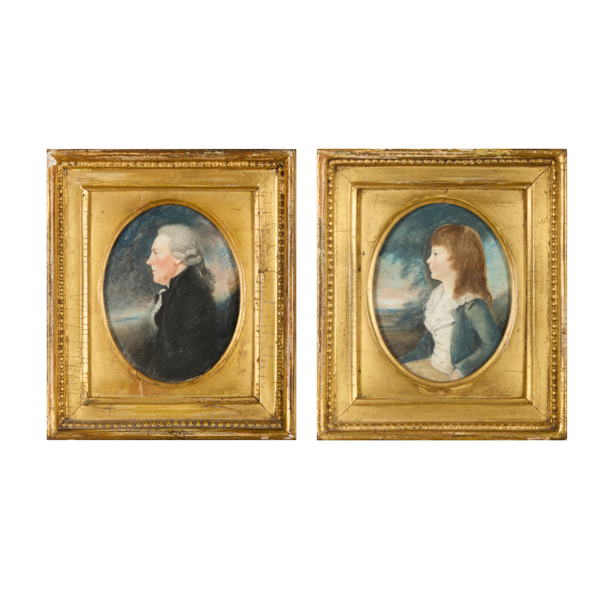 PAIR OF GEORGIAN FRAMED PORTRAIT MINIATURES