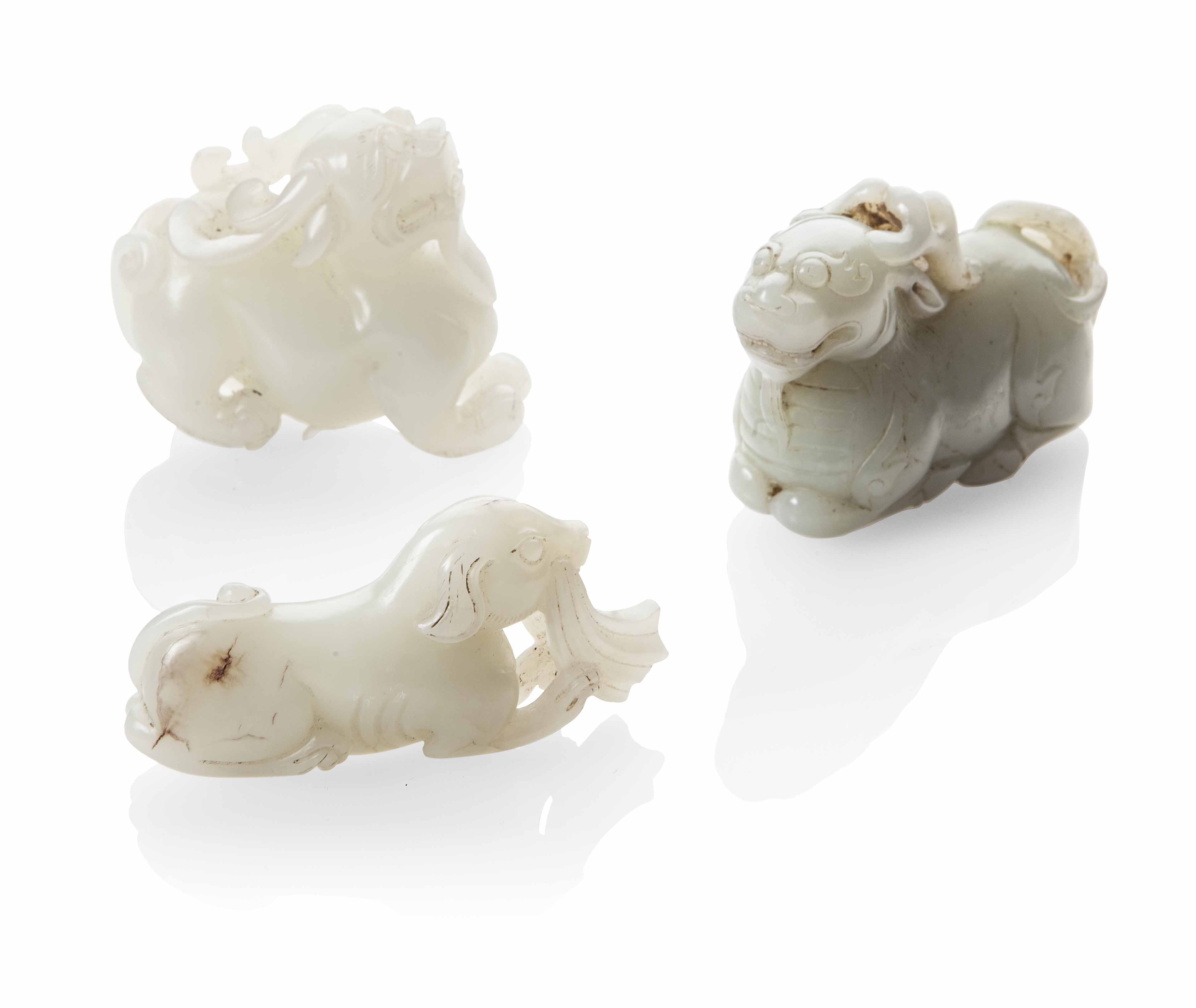 THREE JADE CARVINGS
