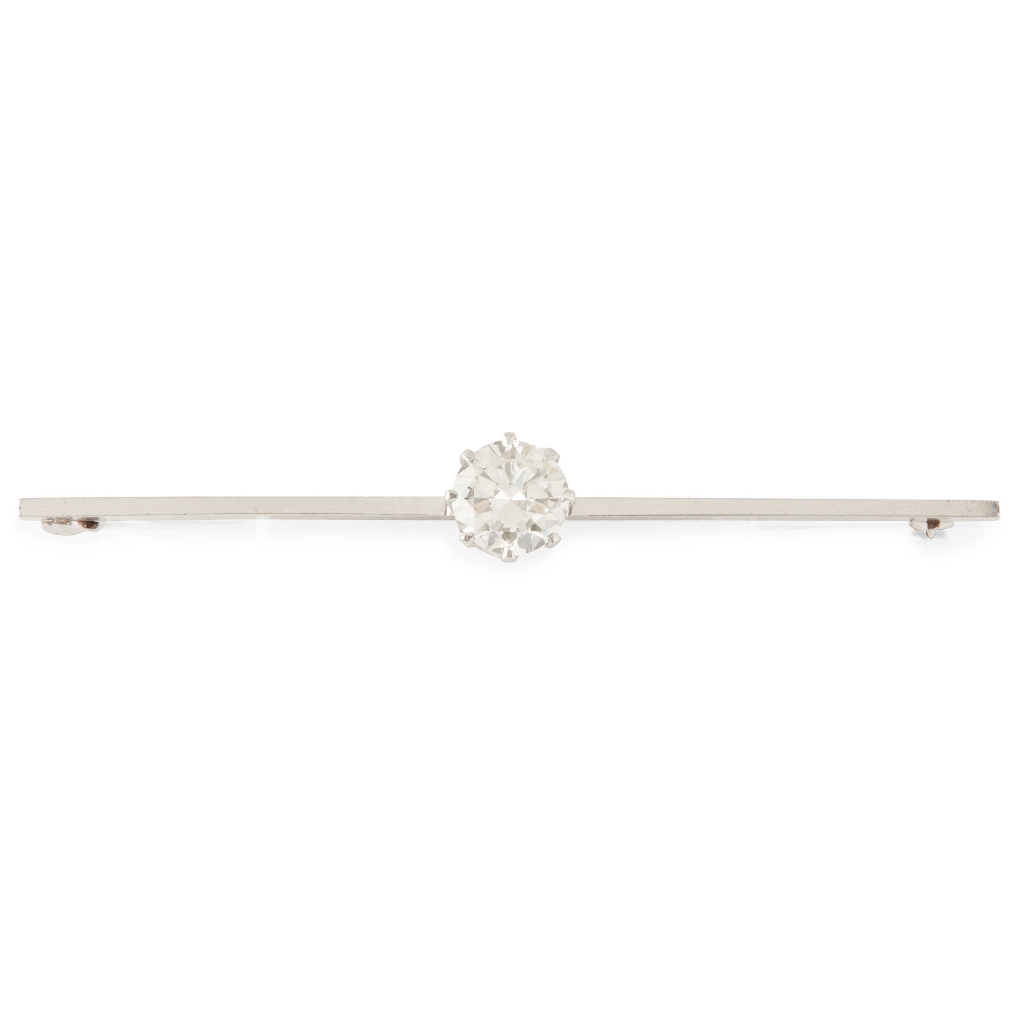 A diamond set bar brooch