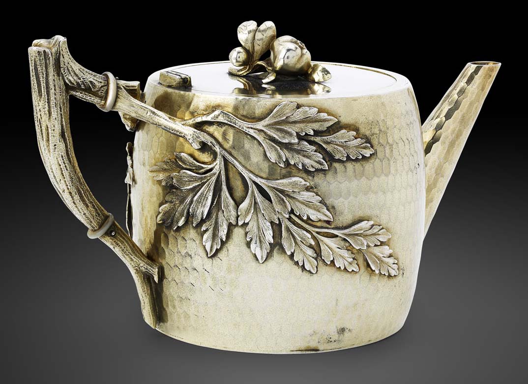 A Russian silver-gilt teapot
