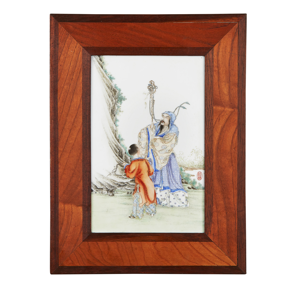 SET OF FOUR FAMILLE ROSE PLAQUES