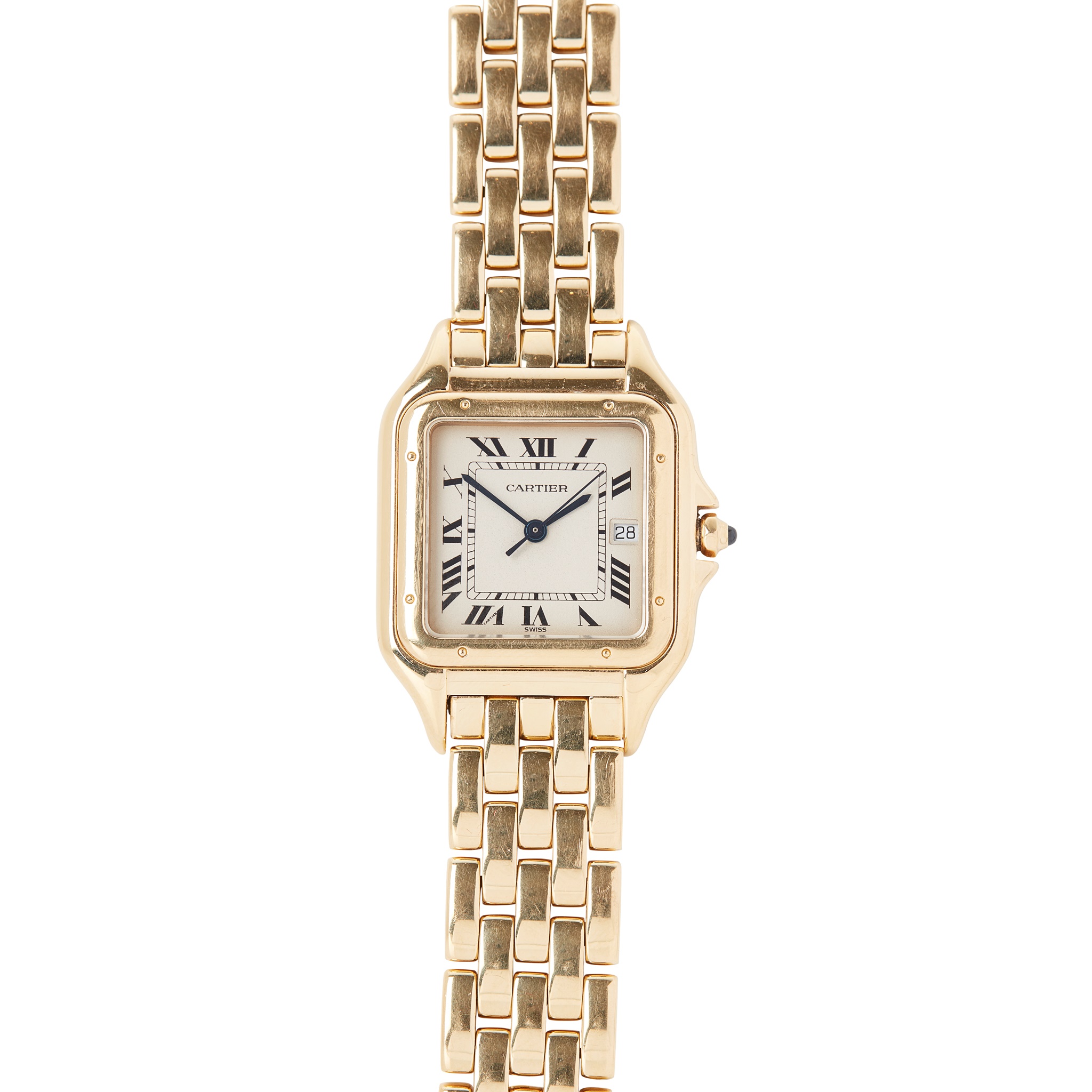 A mid size 18ct gold wristwatch, Cartier