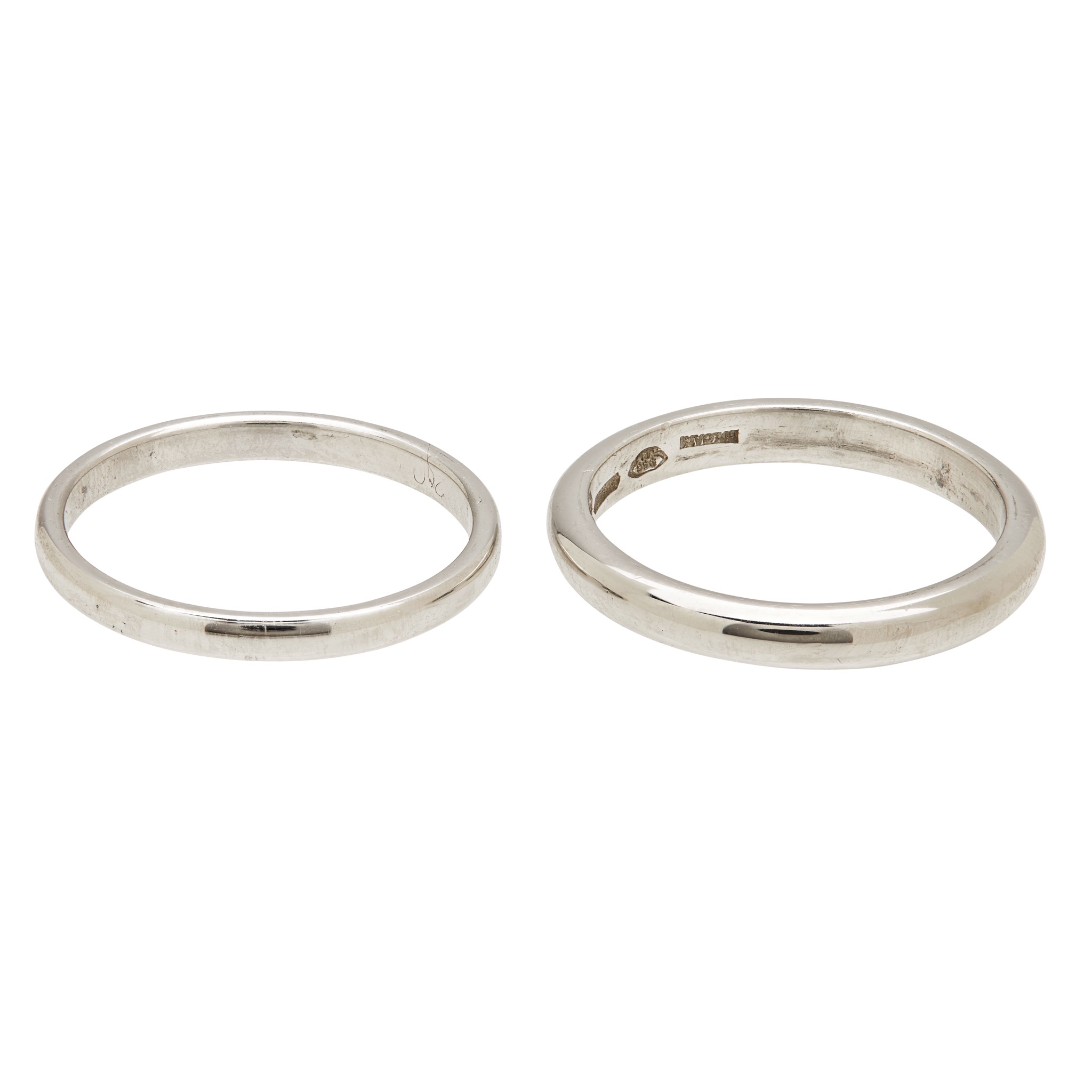 Two platinum wedding bands, Bulgari & Tiffany & Co