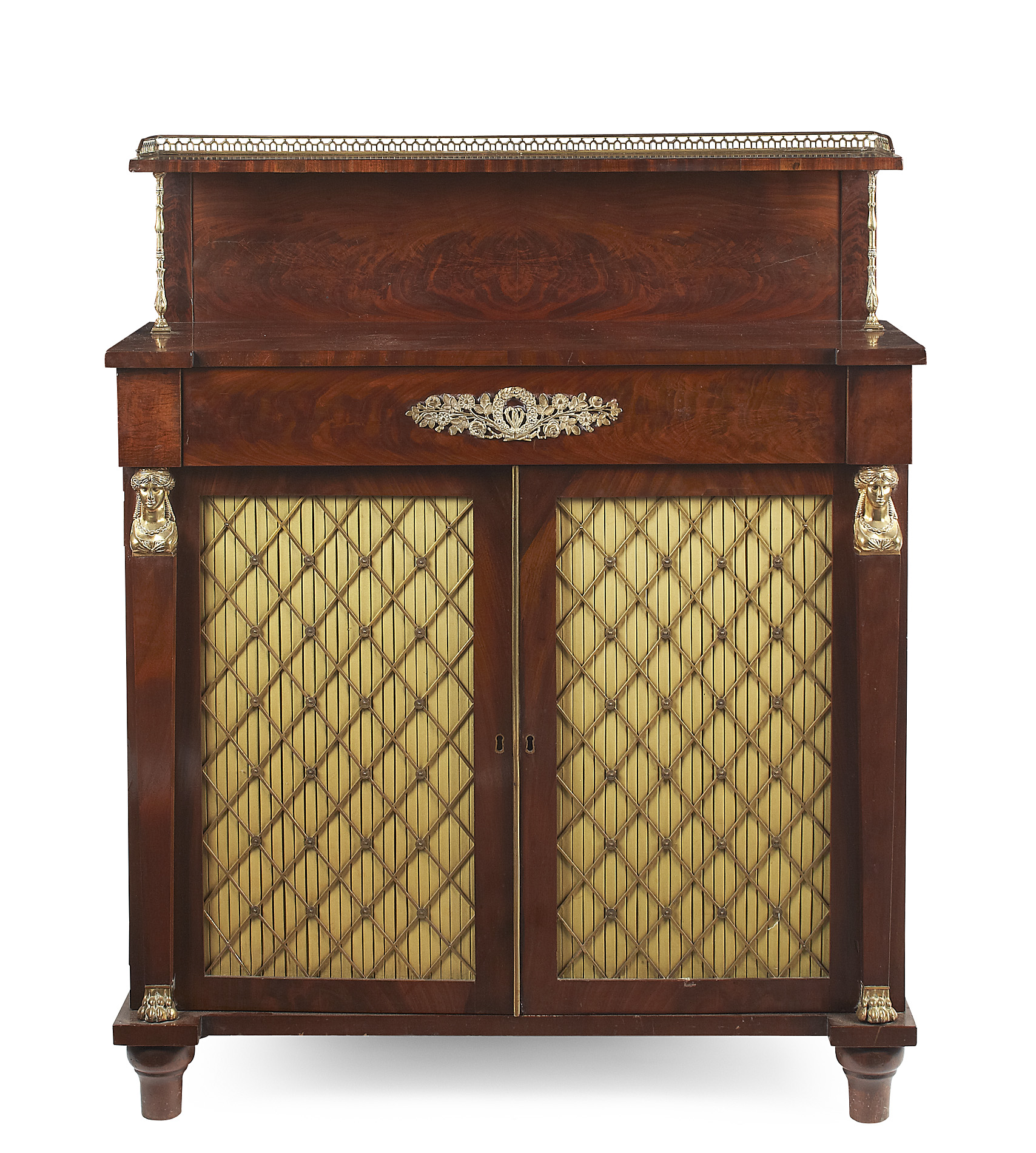REGENCY MAHOGANY AND GILT METAL MOUNTED CHIFFONIER