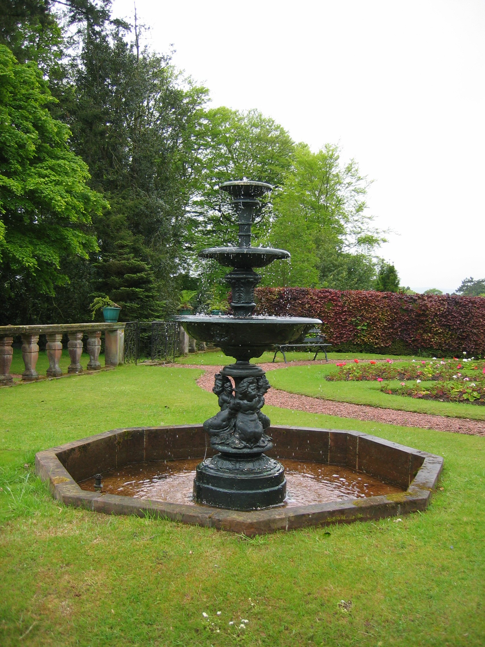 A Victorian cast iron garden fountain,