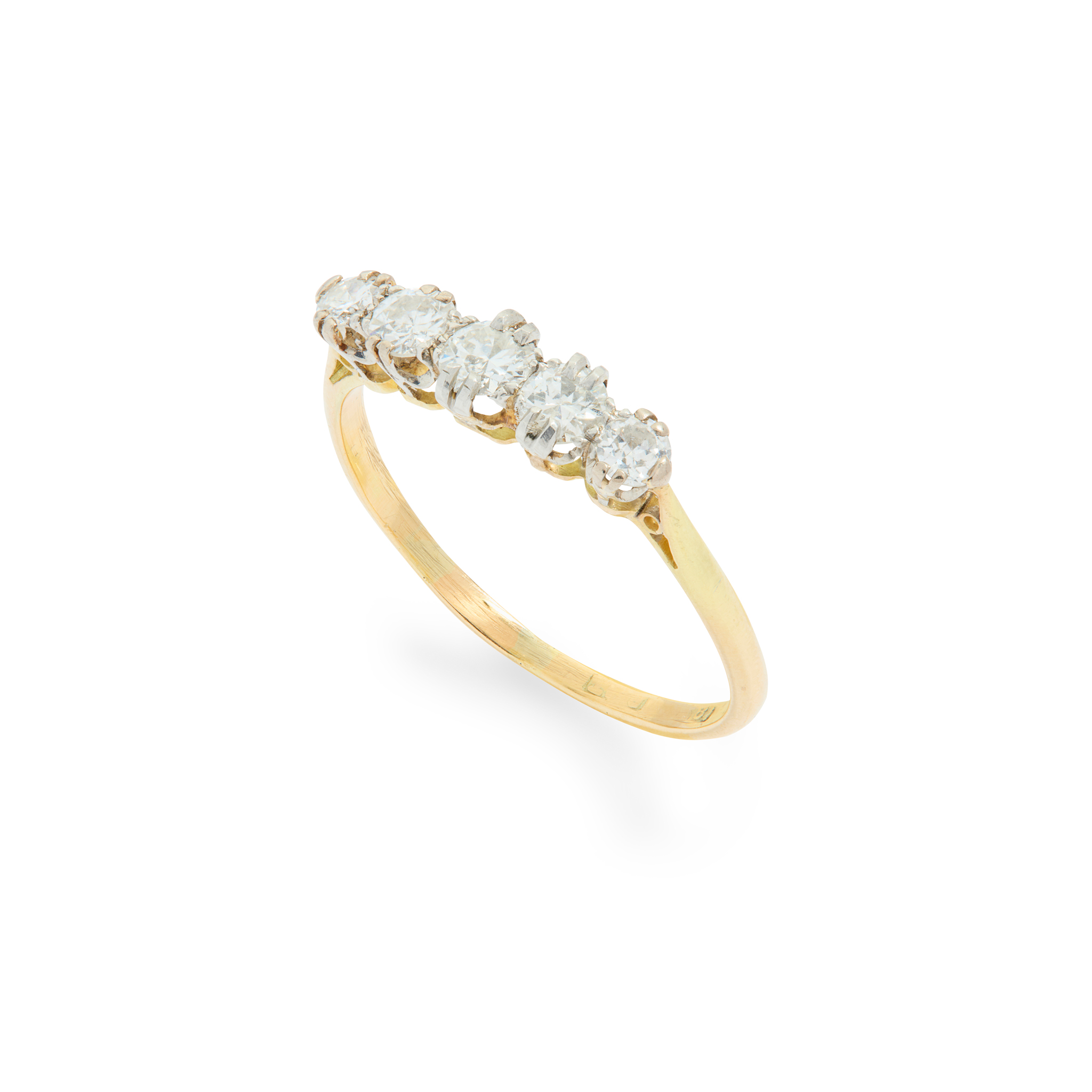 A diamond five-stone ring