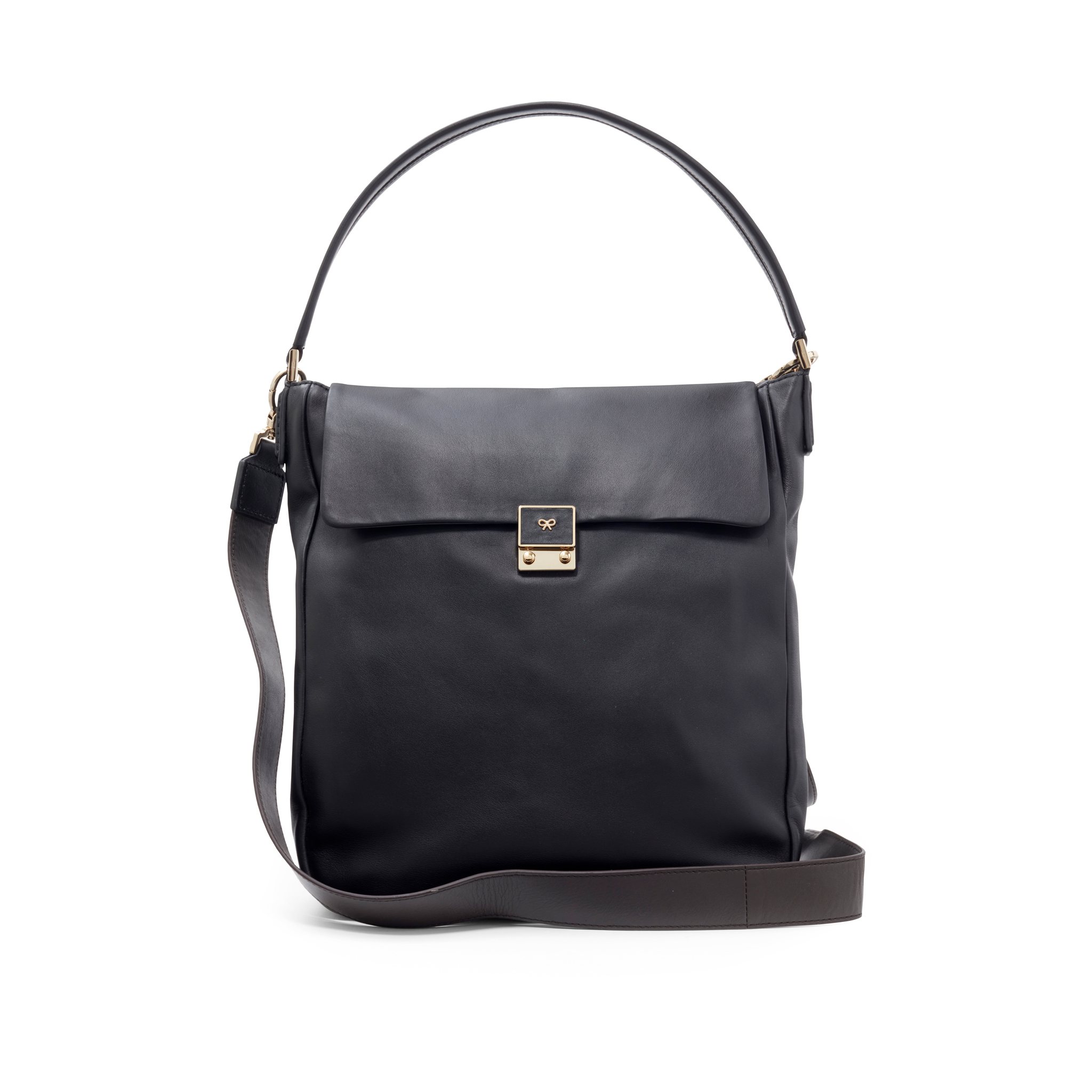 Anya Hindmarch: A Black Leather Shoulder Bag