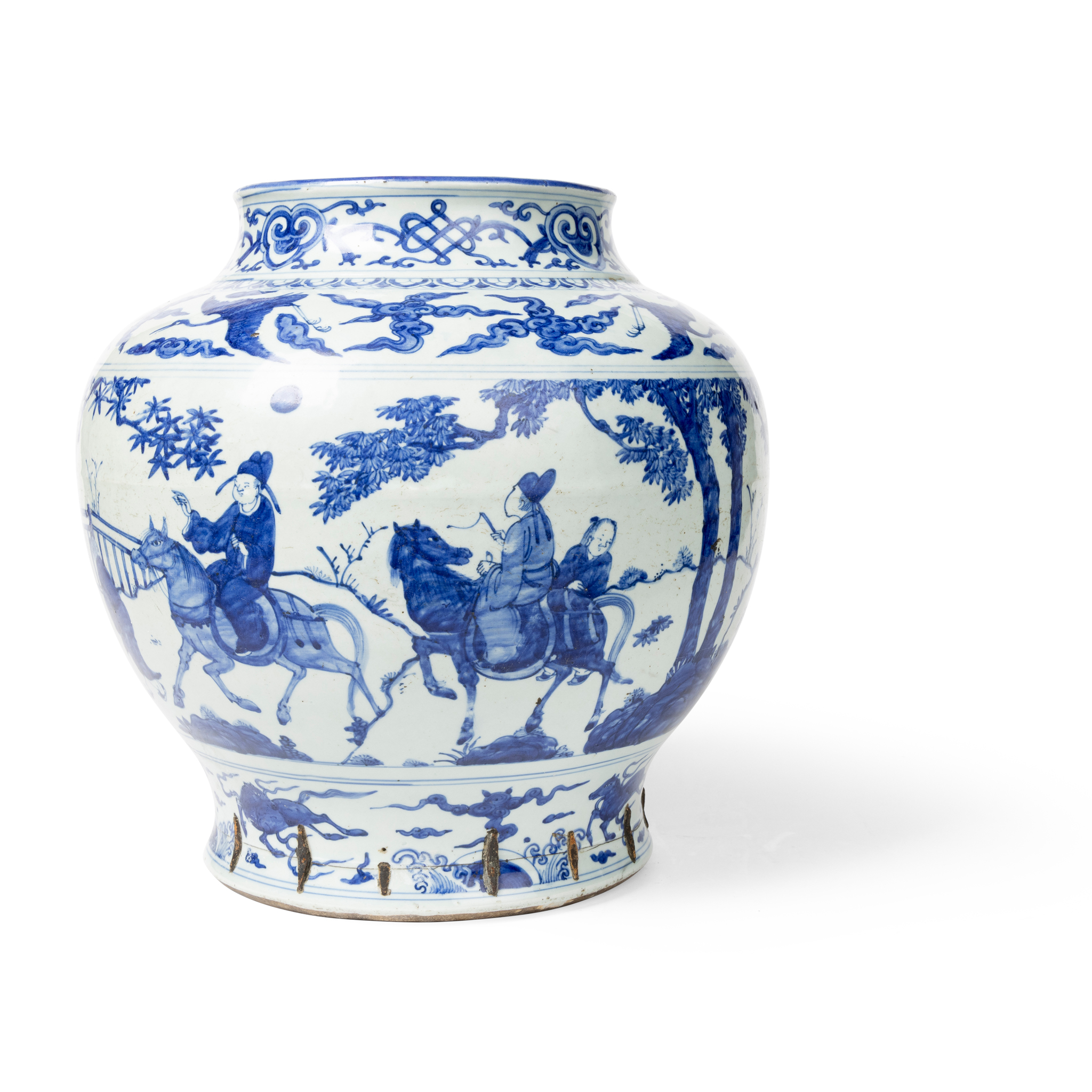 LARGE CHINESE BLUE AND WHITE 'FIGURAL' JAR