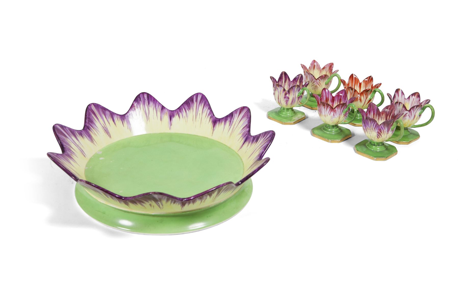 SPODE TULIP CUPS AND STAND