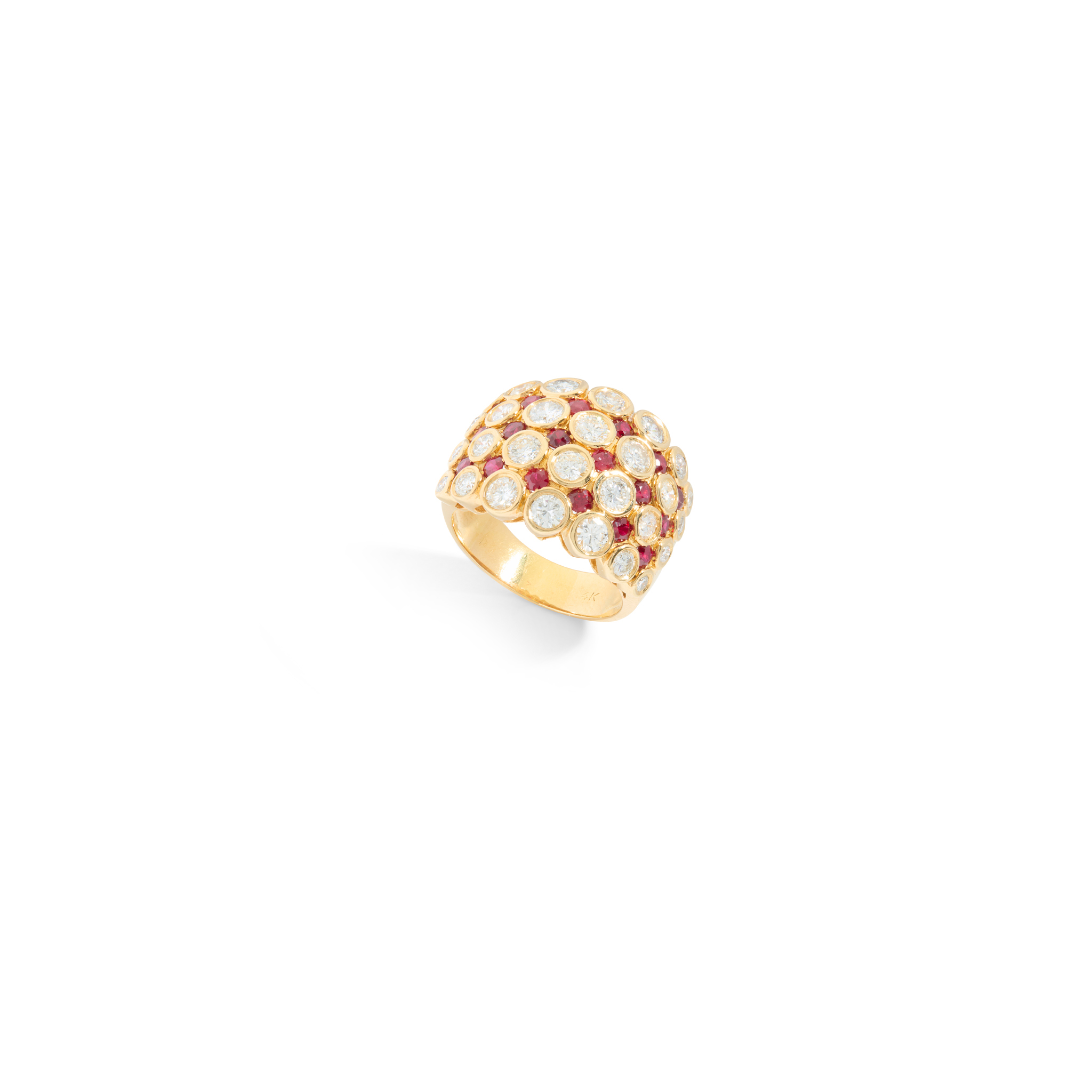 A ruby and diamond dress ring