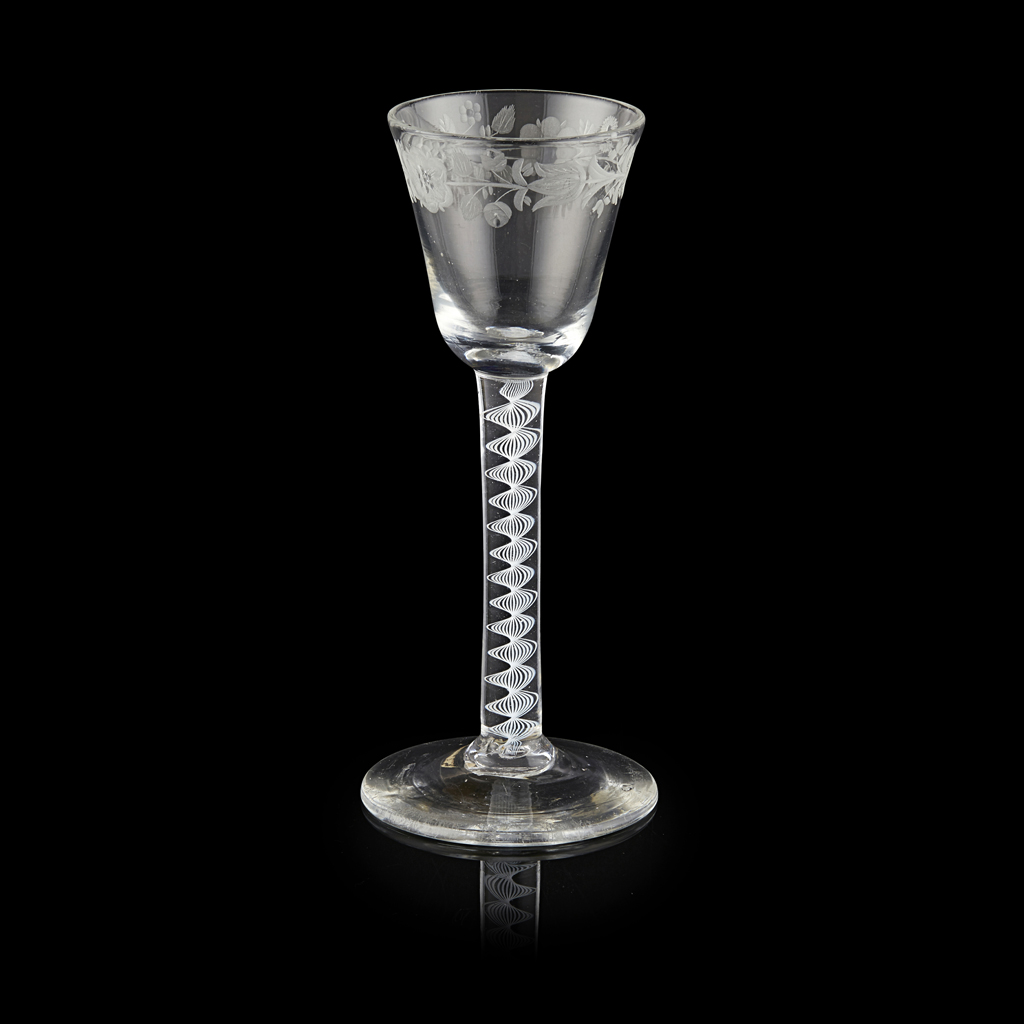 A JACOBITE WINE GLASS