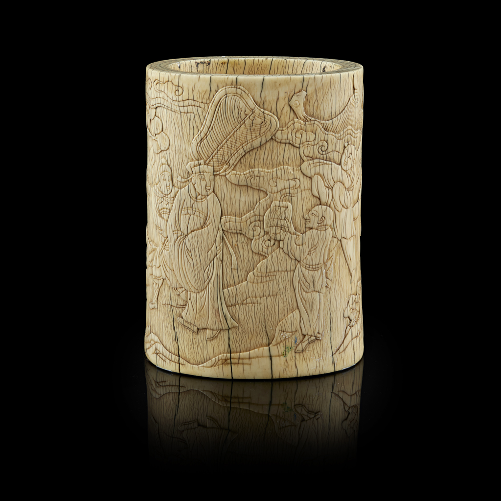 IVORY BRUSH POT