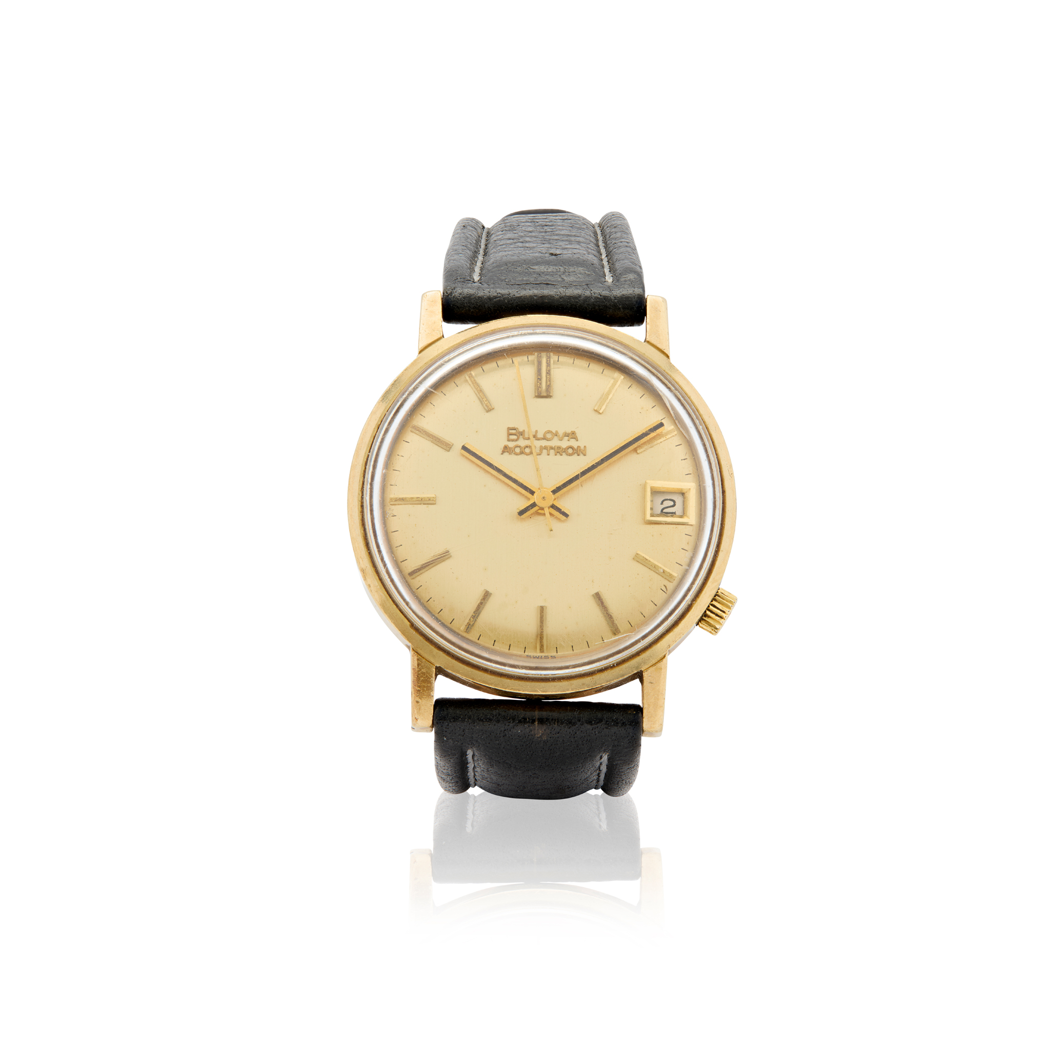 Bulova. A 9k gold electronic wristwatch