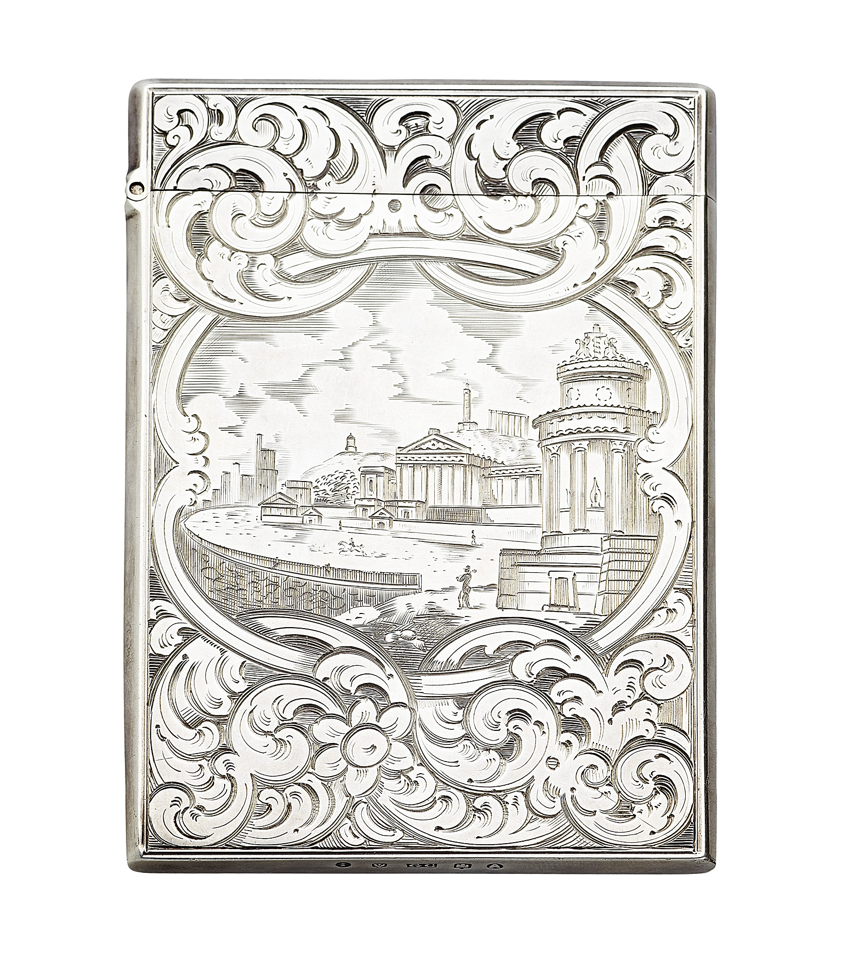 A scarce multi view 'castle top' card case