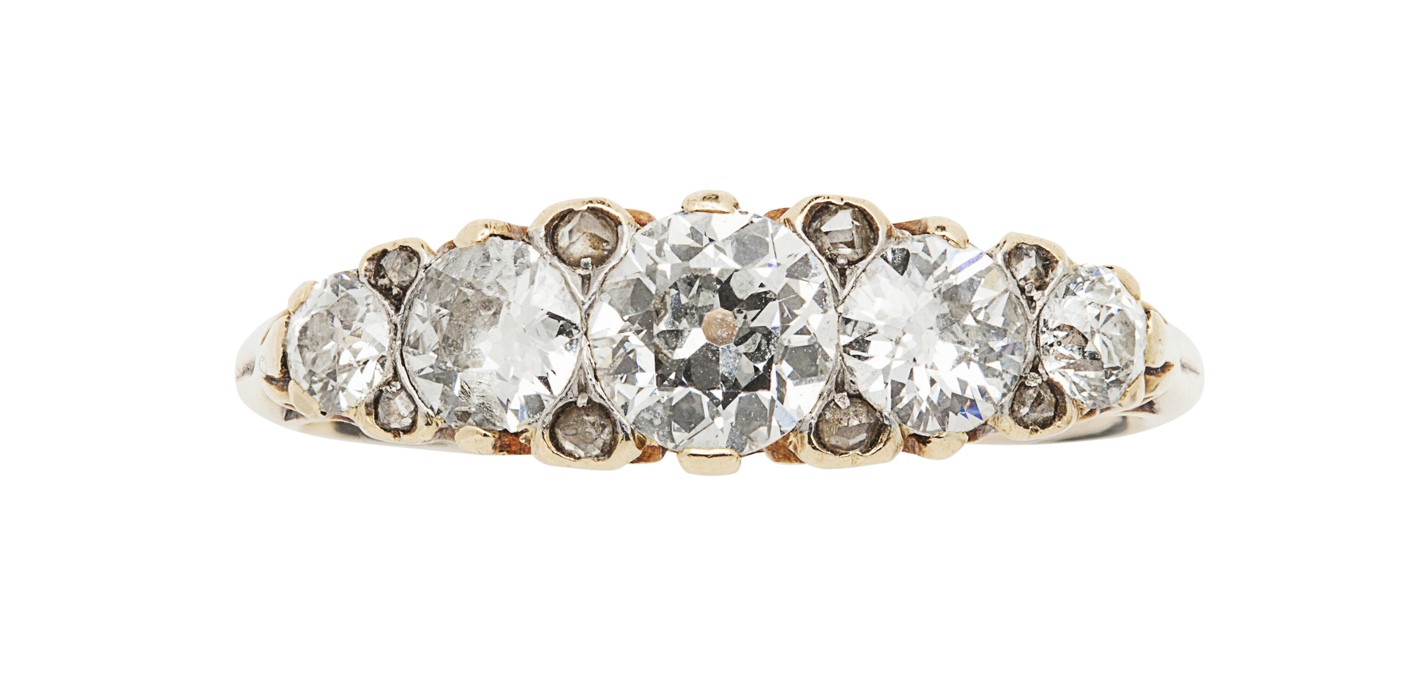 A five stone diamond ring