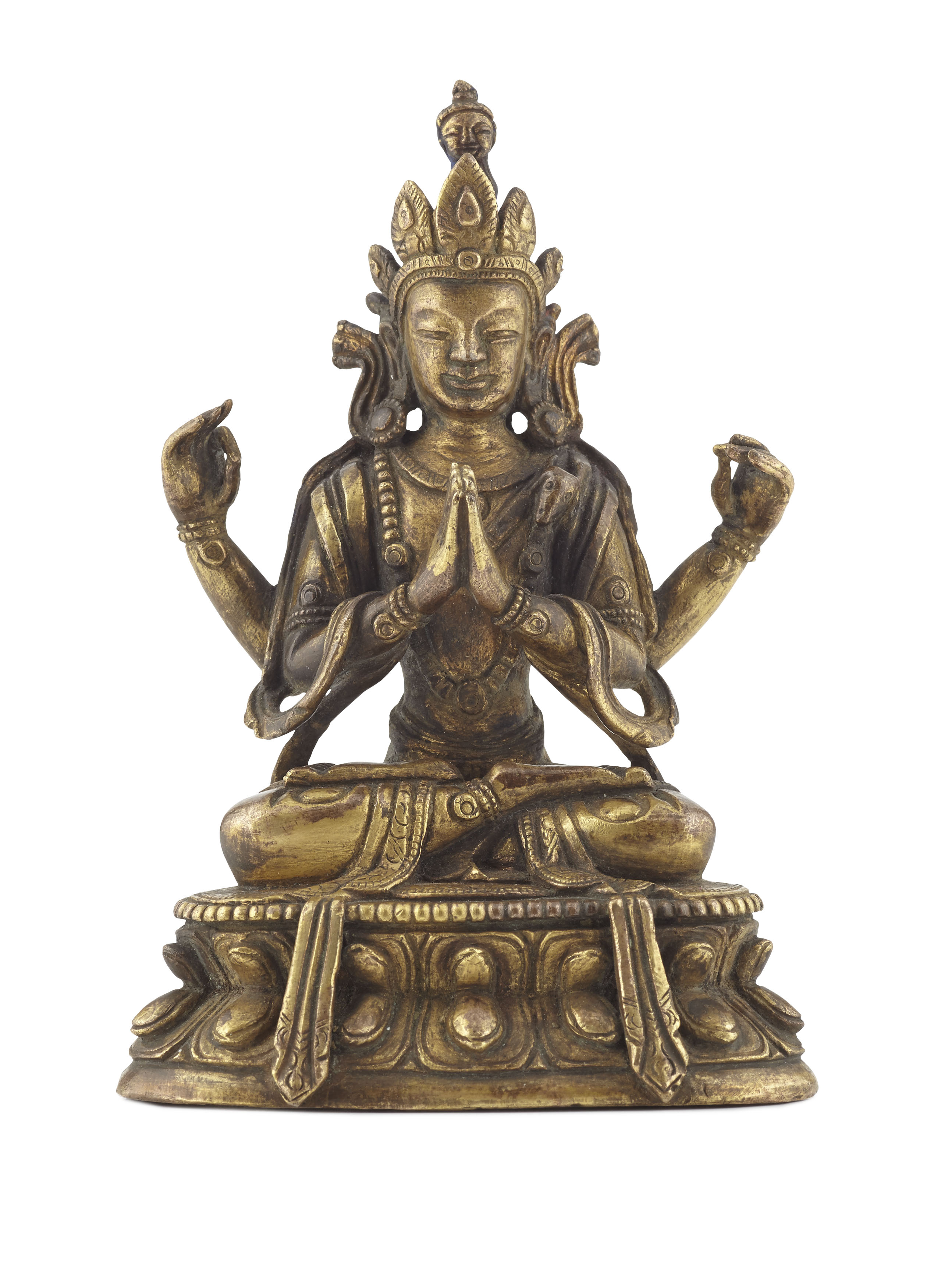 SINO TIBETAN GILT BRONZE OF BODHISATTVA
