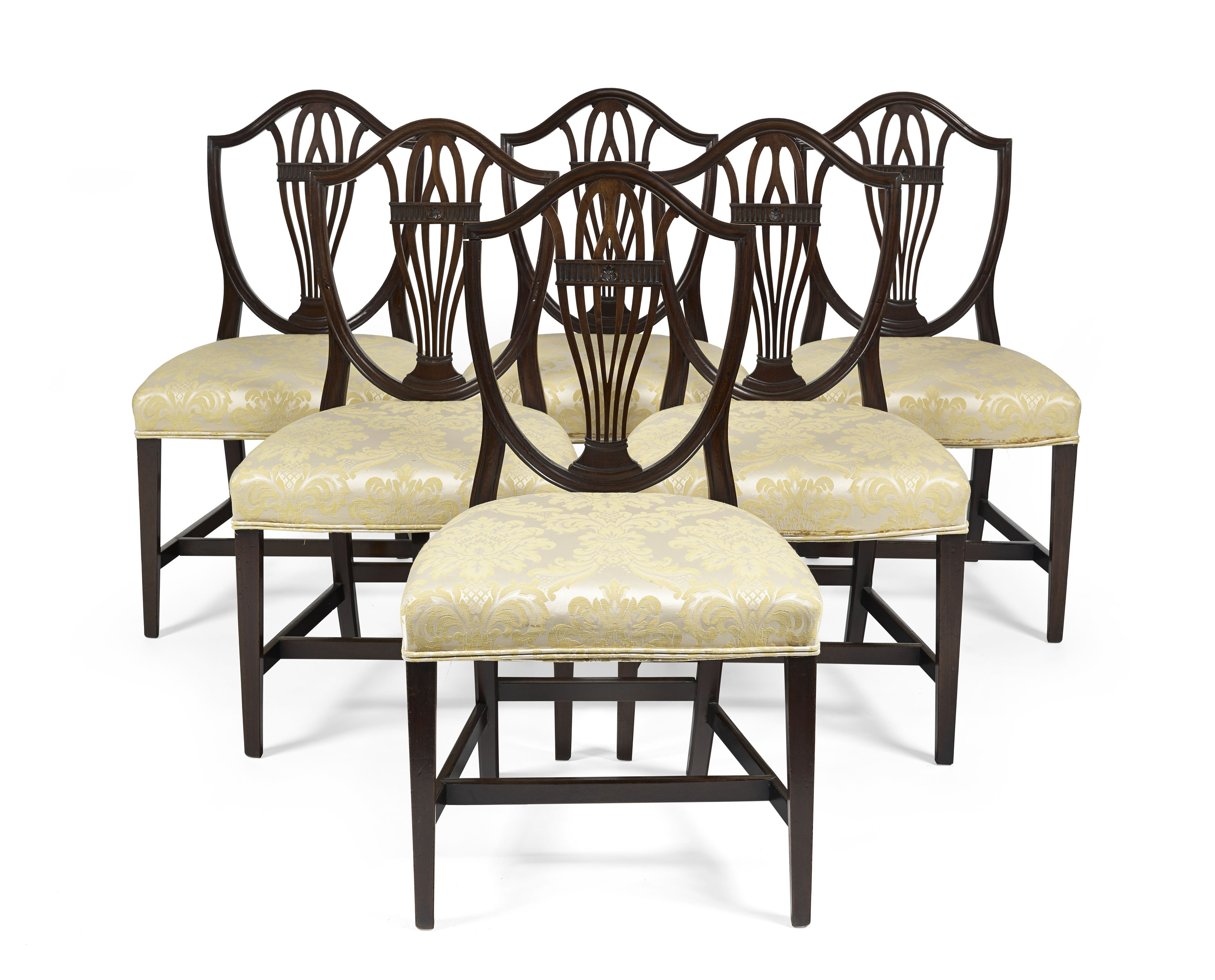 SET OF SIX GEORGE III MAHOGANY DINING CHAIRS