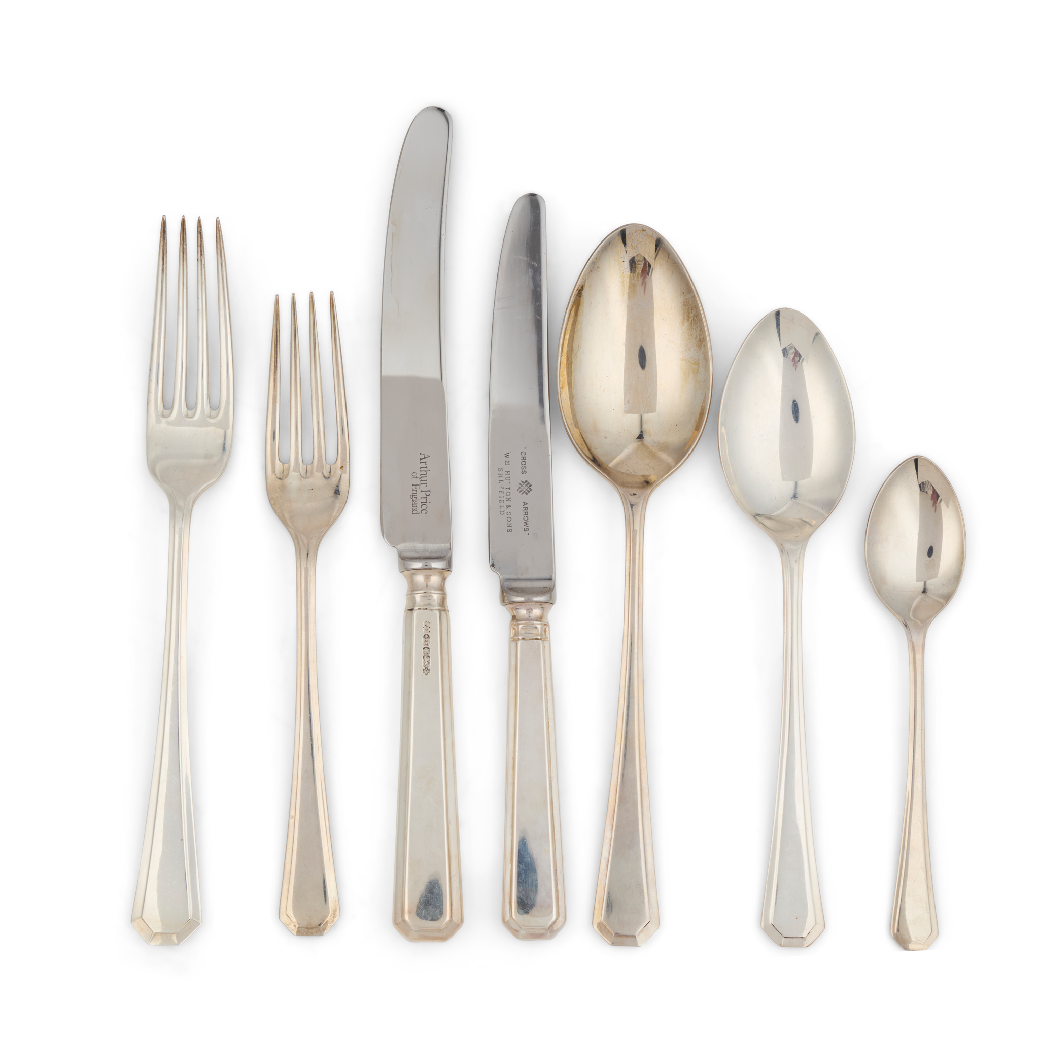 A CONTEMPORARY MATCHED SUITE OF FLATWARE