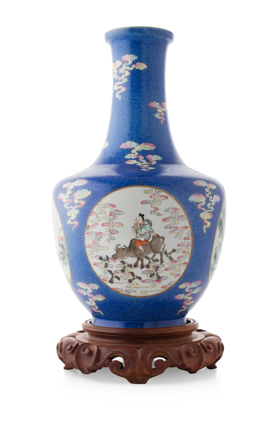 BLUE GROUND 'MEDALLION' VASE