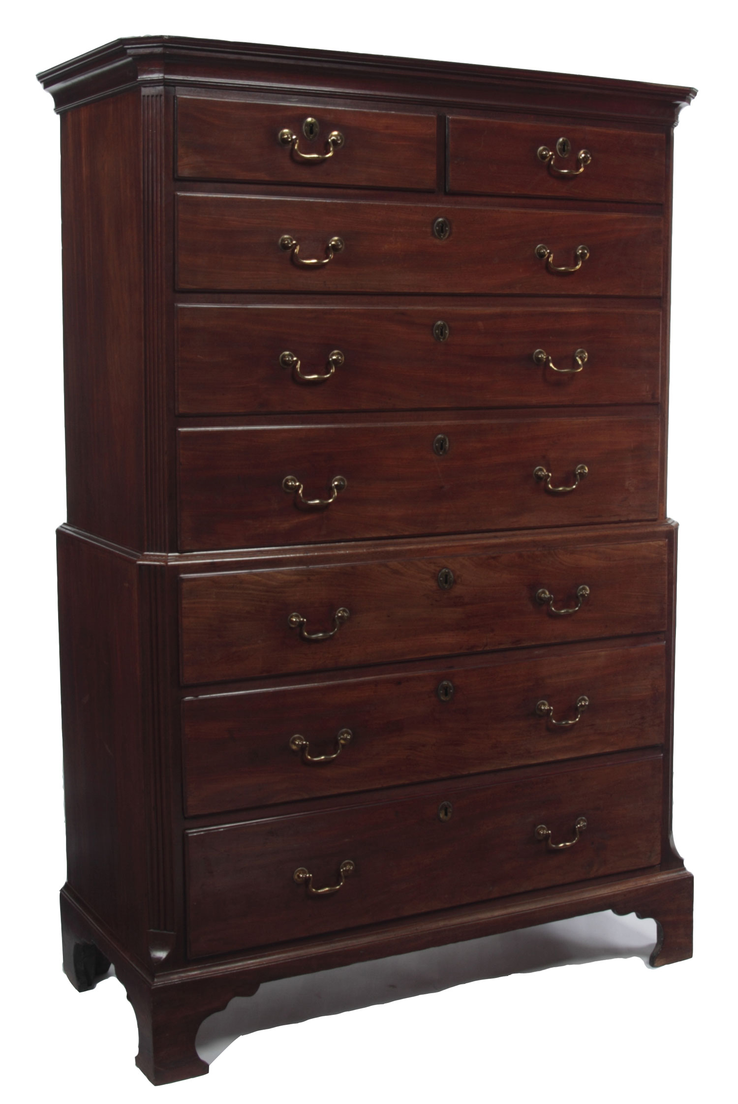 A George III mahogany chest on chest