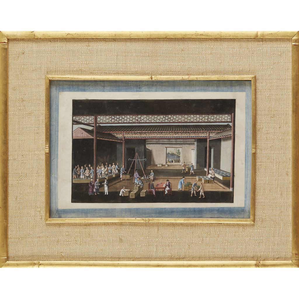 SET OF TEN CHINA TRADE 'TEA CULTIVATION' PAINTINGS