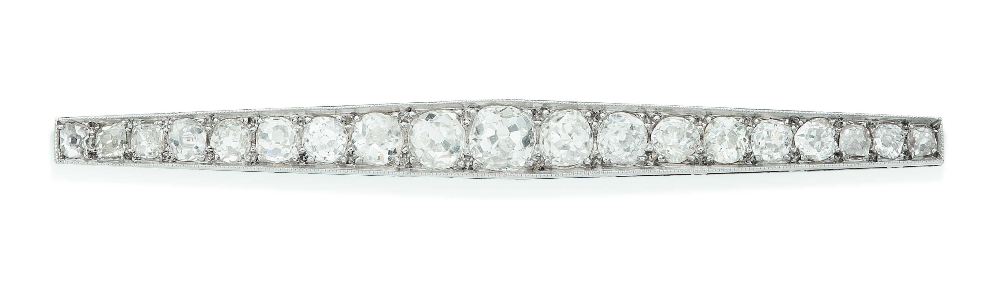 A diamond set bar brooch