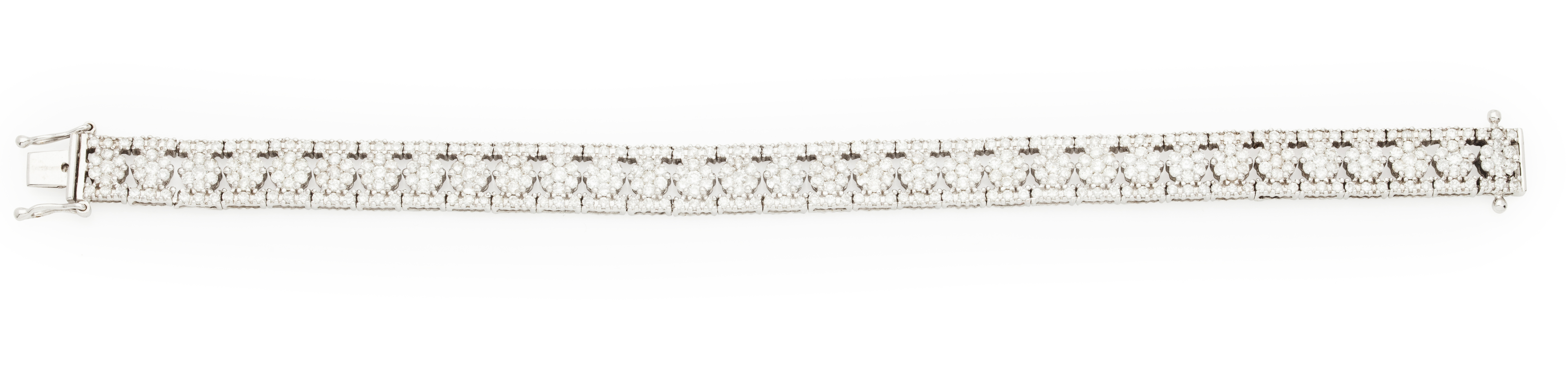 An 18ct white gold diamond set bracelet