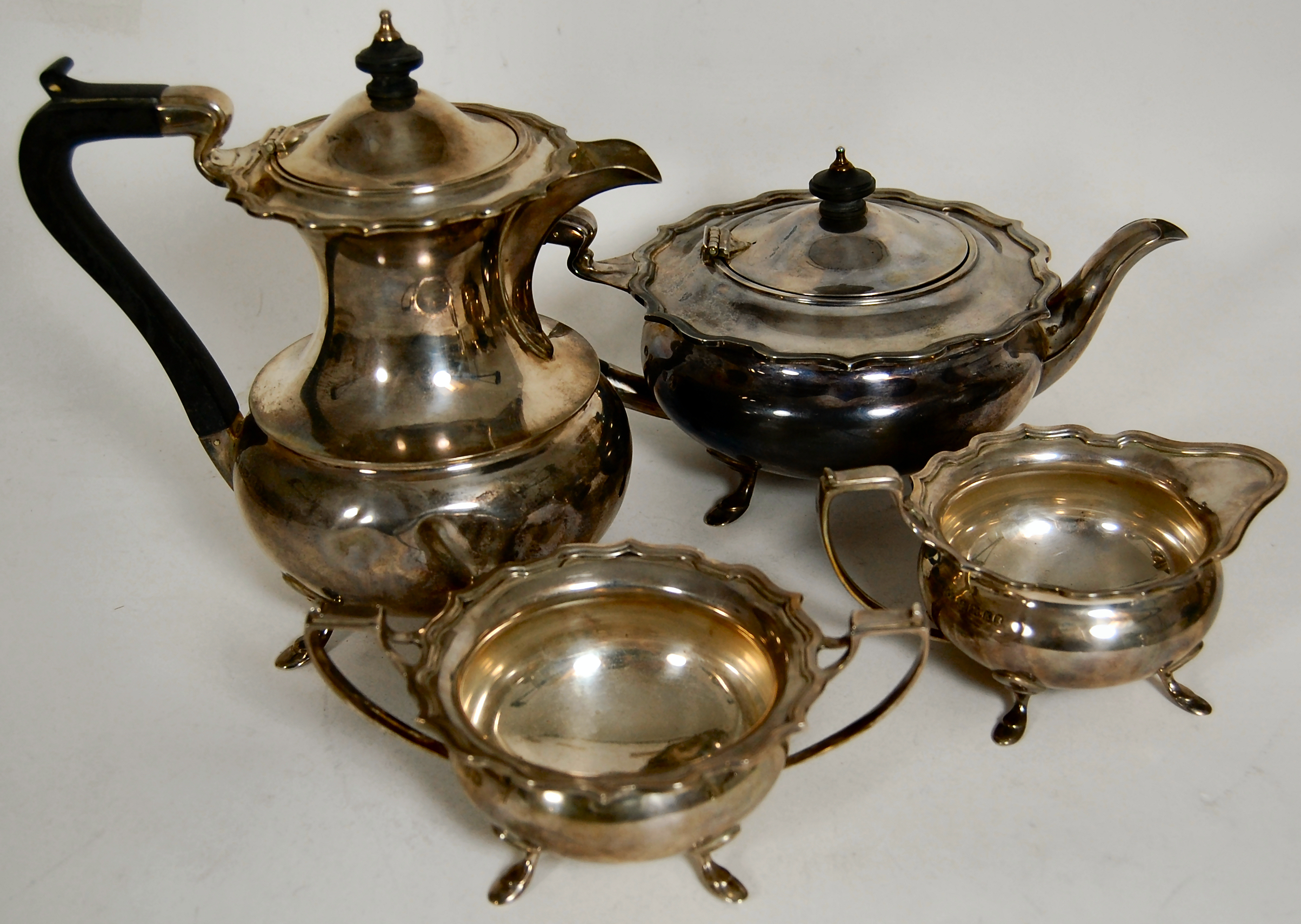 A four piece tea and coffee service