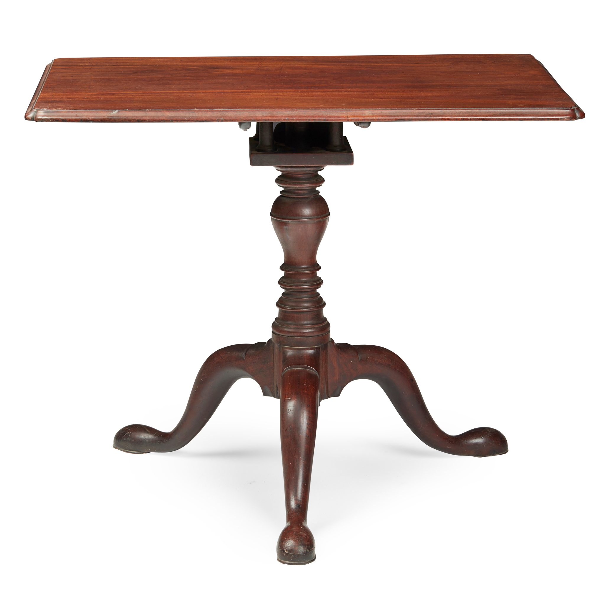 GEORGE II MAHOGANY TRIPOD TEA TABLE