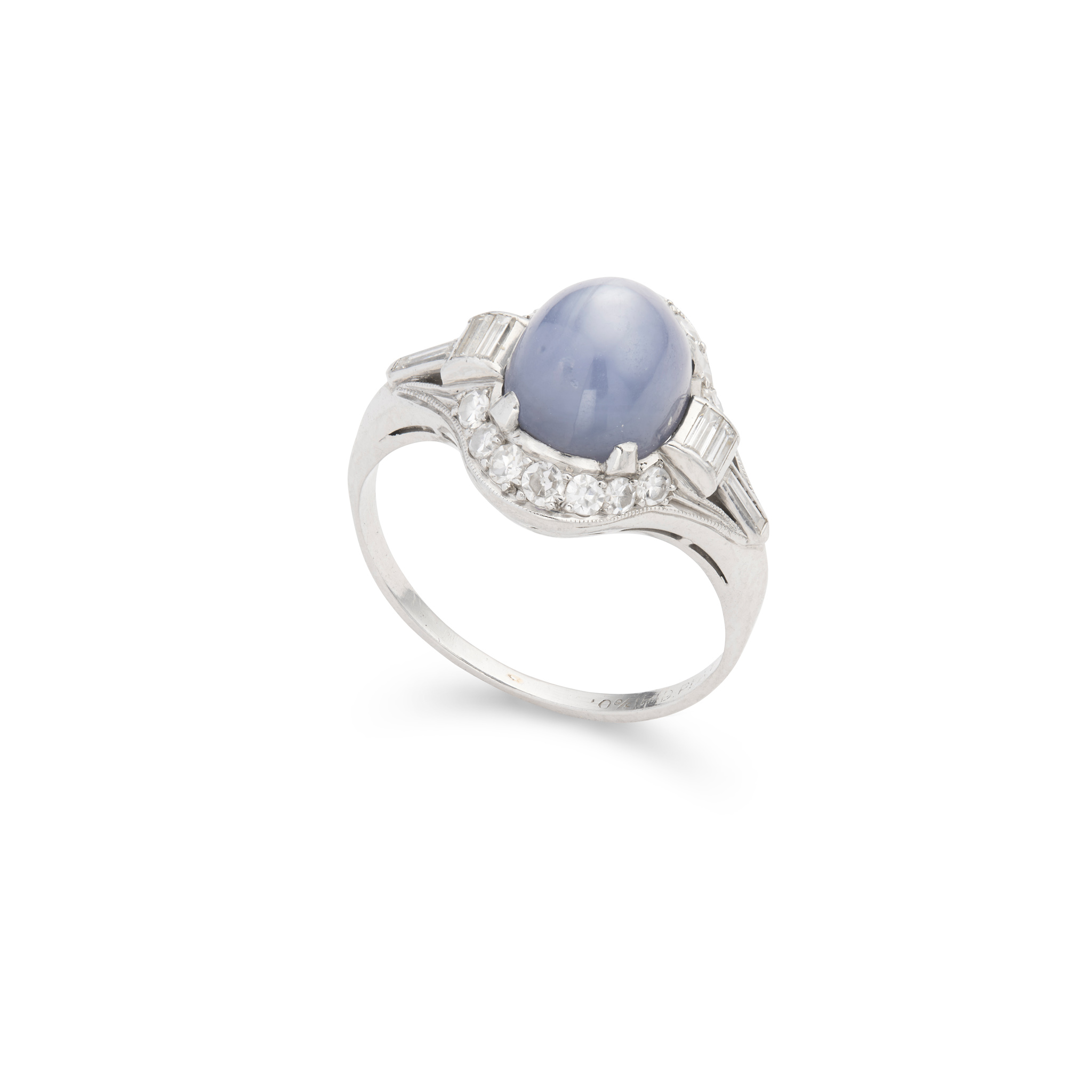 A star-sapphire and diamond cluster ring