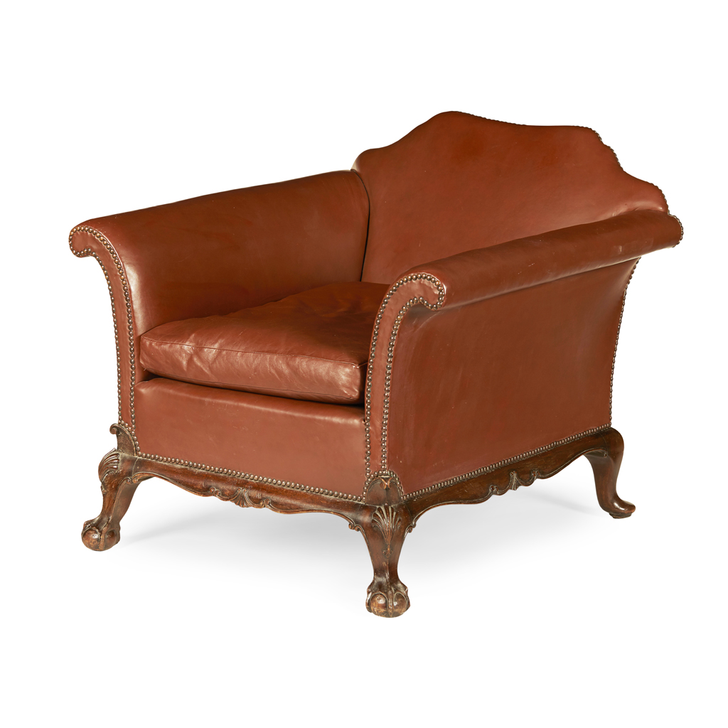 EDWARDIAN LEATHER CLUB ARMCHAIR