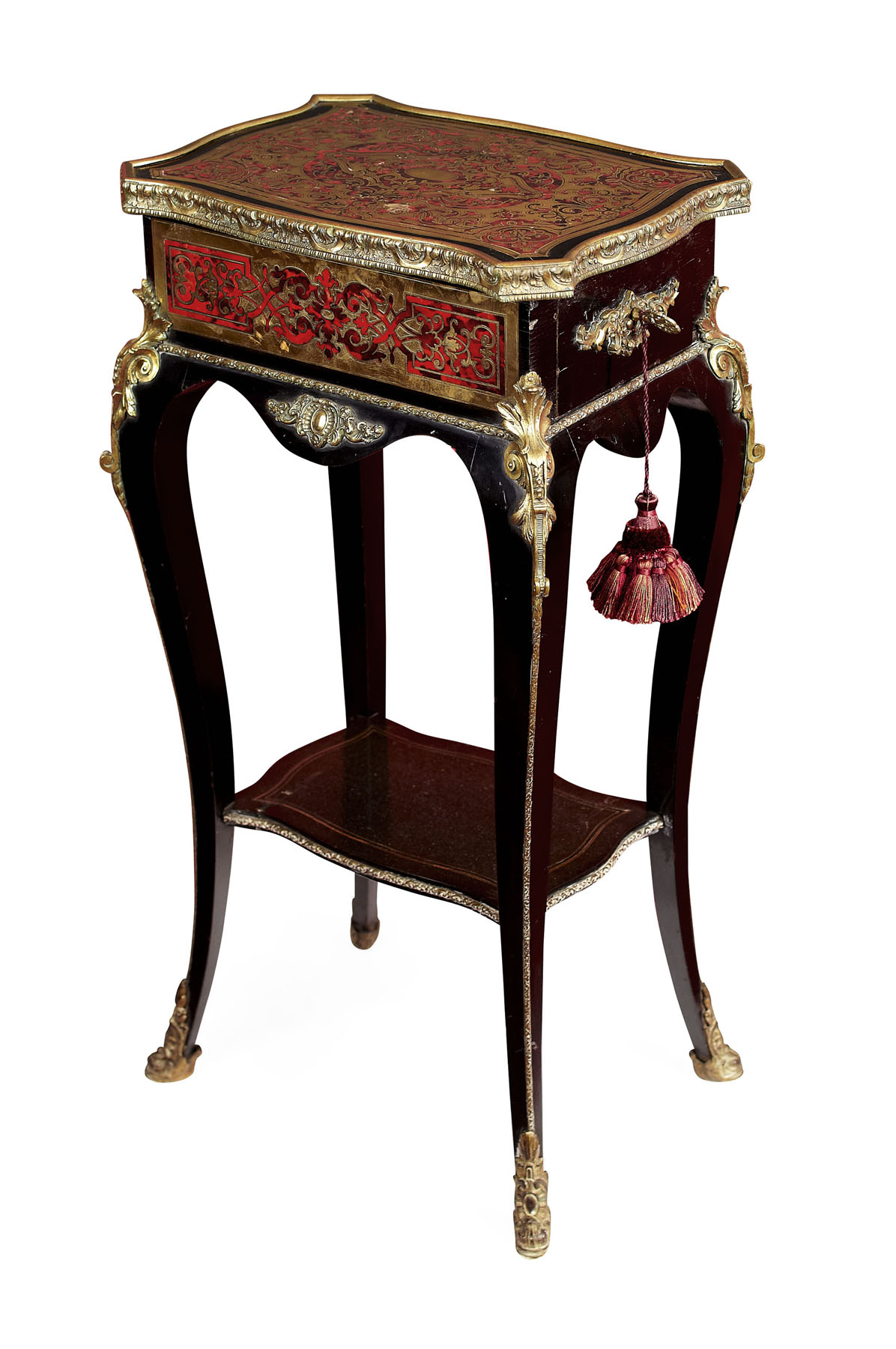 NAPOLEON III BOULLE AND EBONISED GILT METAL MOUNTED GUERIDON