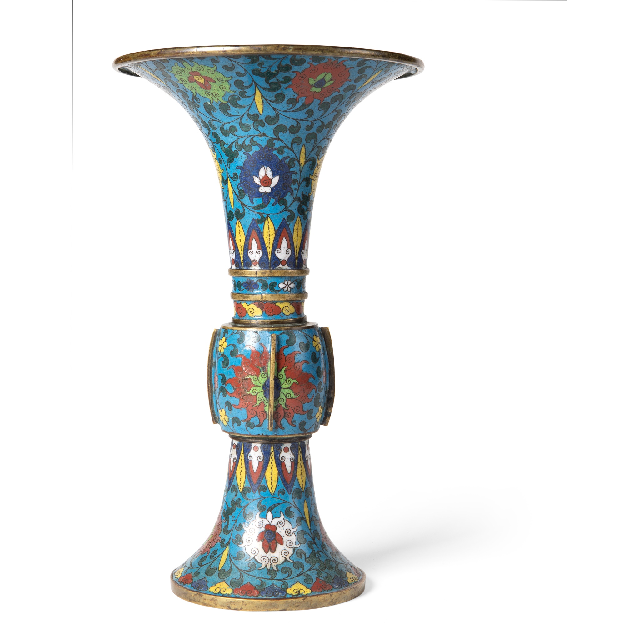 LARGE CLOISONNÉ ENAMEL 'GU' VASE