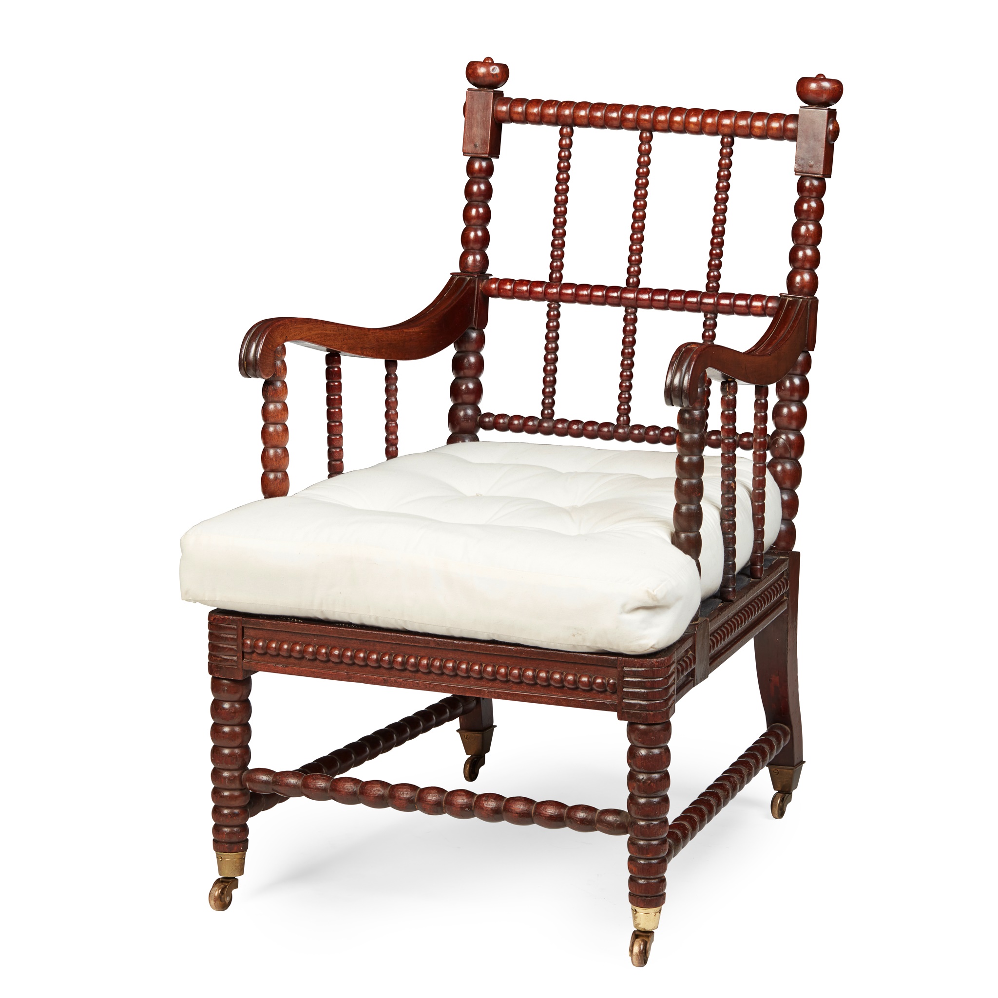 SCOTTISH BOBBIN-TURNED STAINED BEECH ARMCHAIR