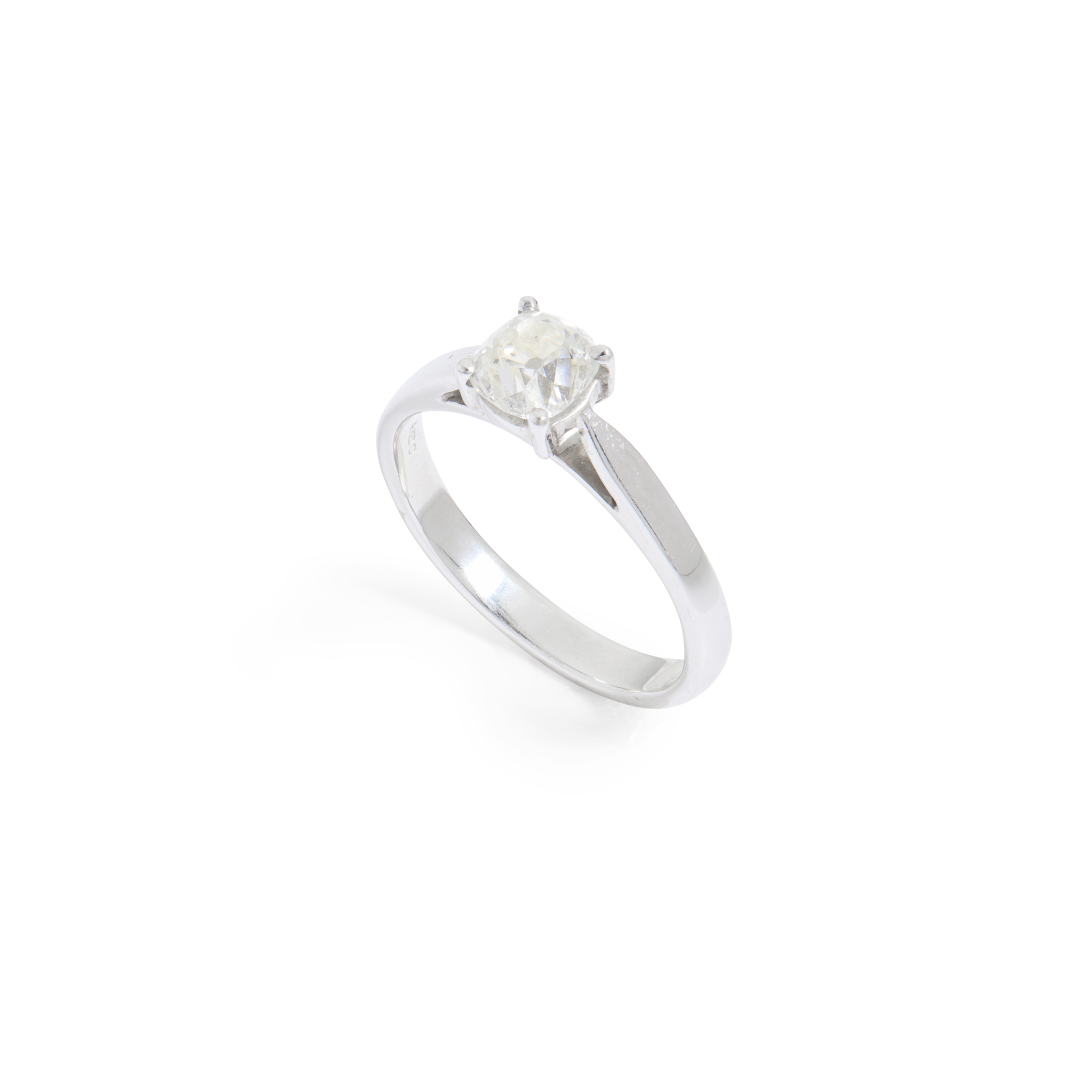 An 18ct gold diamond single-stone ring