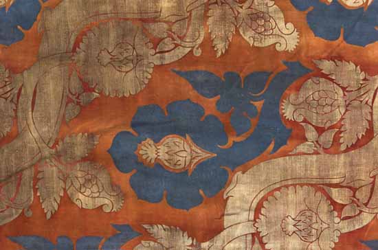 Two pairs of Fortuny velvet curtains, circa 1910