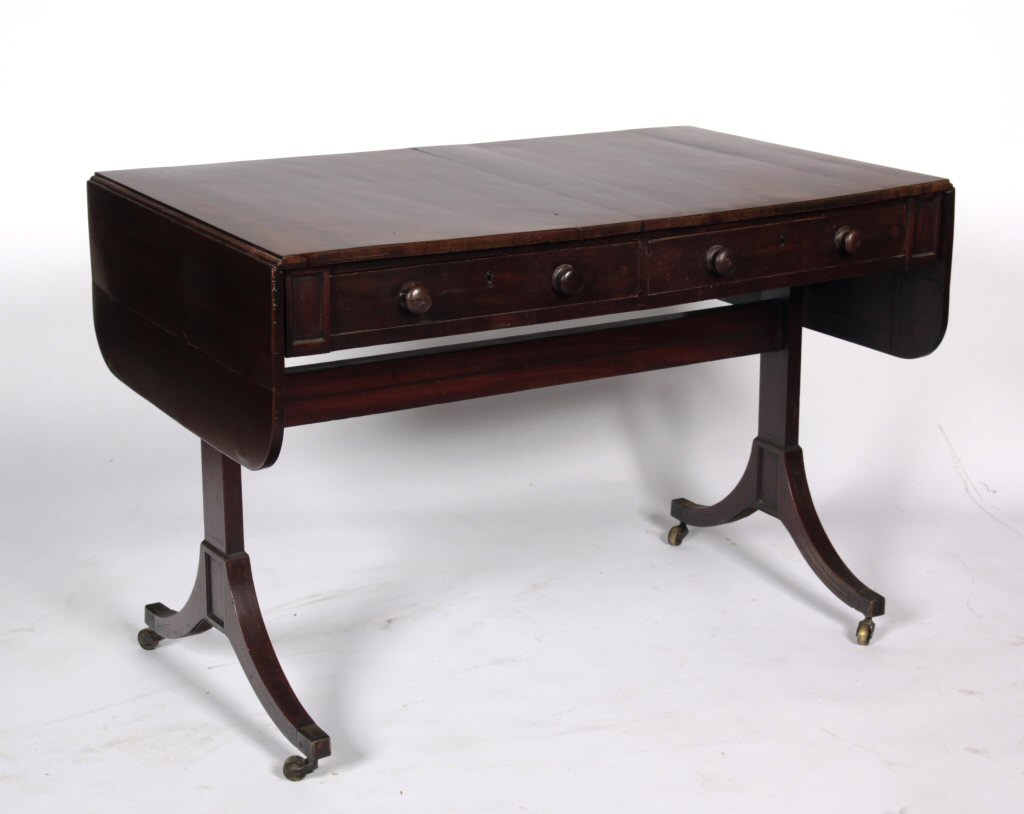 A late 18th century mahogany sofa table