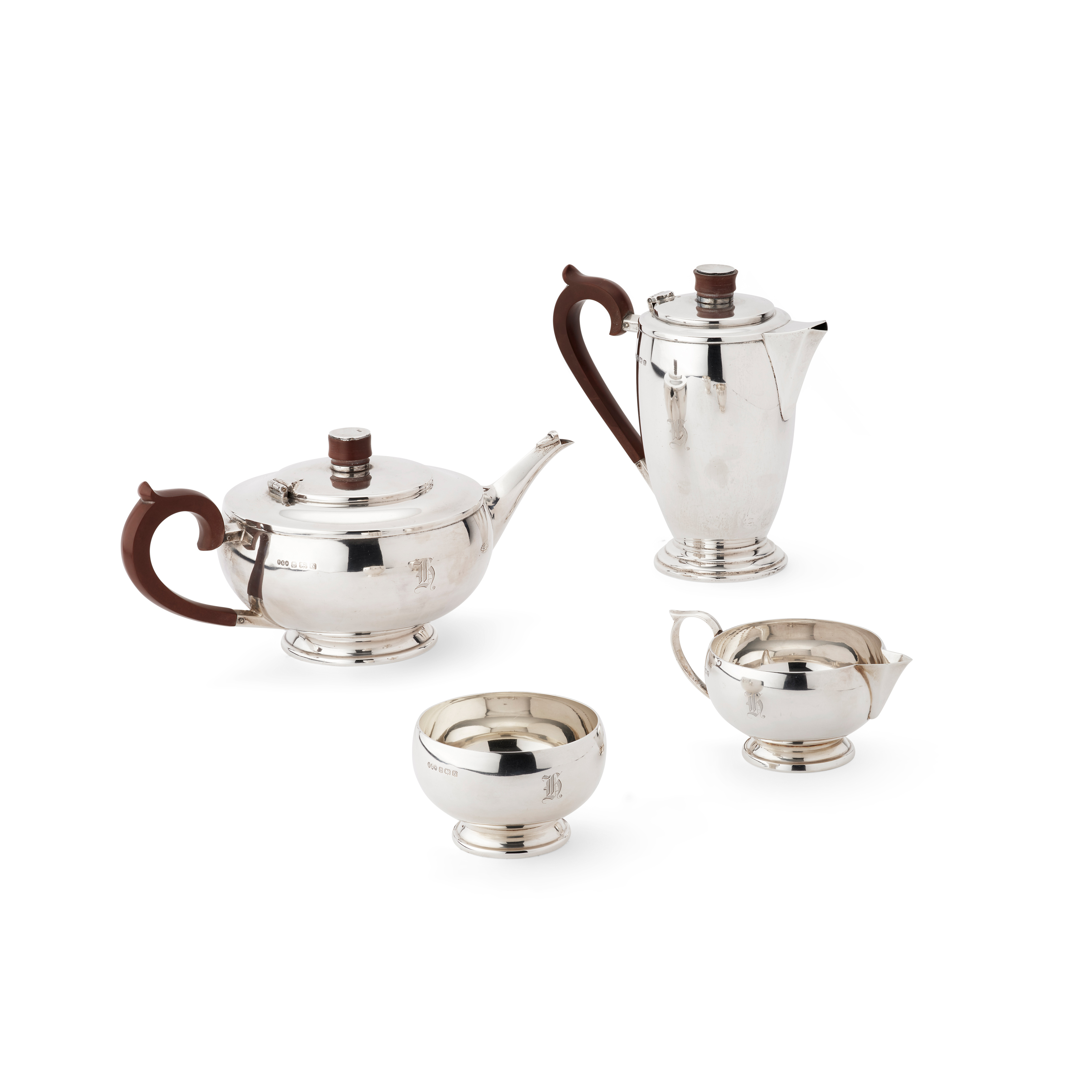 A 1930s FOUR PIECE TEA SET HUKIN & HEATH, BIRMINGHAM 1937 4 March 2025