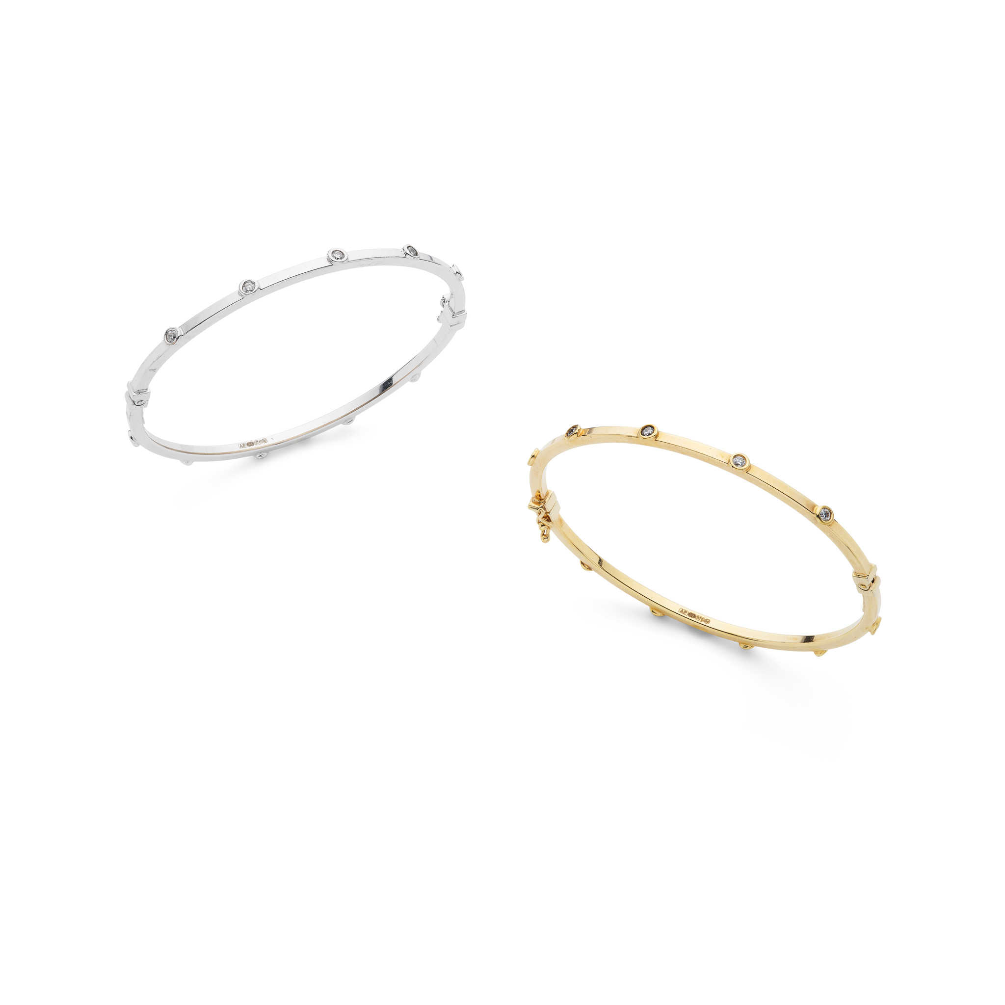 A pair of white-gem bangles