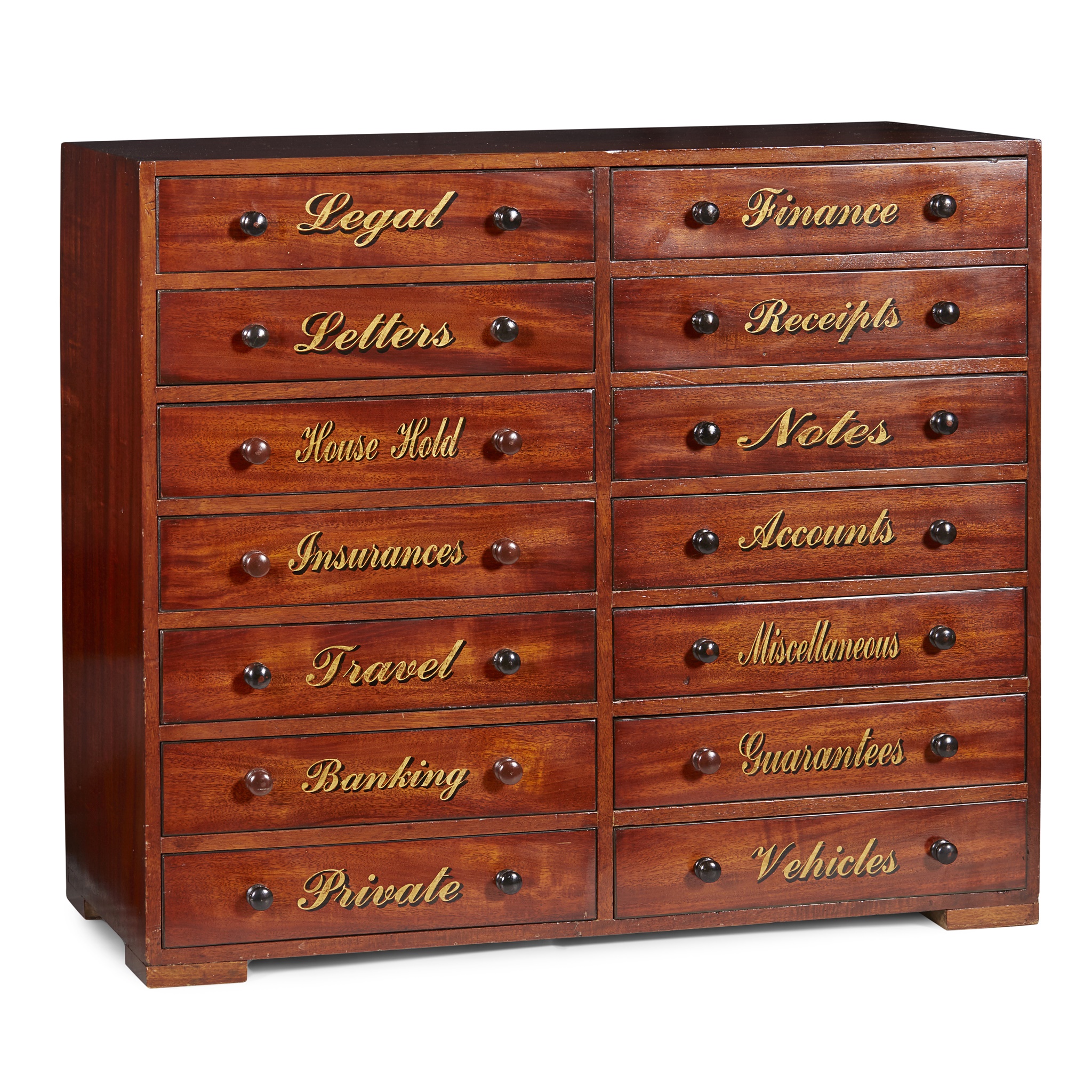 EDWARDIAN MAHOGANY AND EBONISED COLLECTOR'S CHEST OF DRAWERS