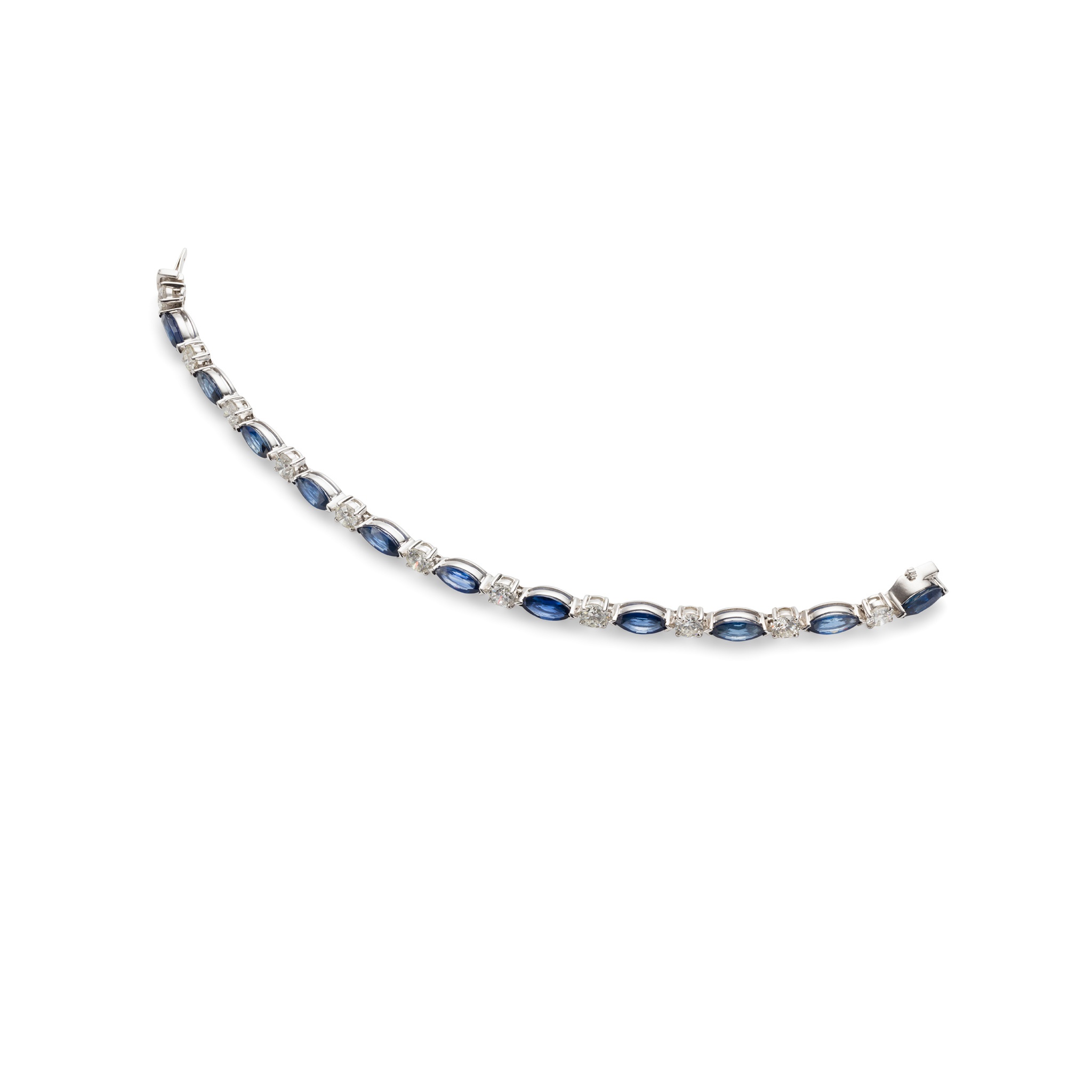 A sapphire and diamond bracelet
