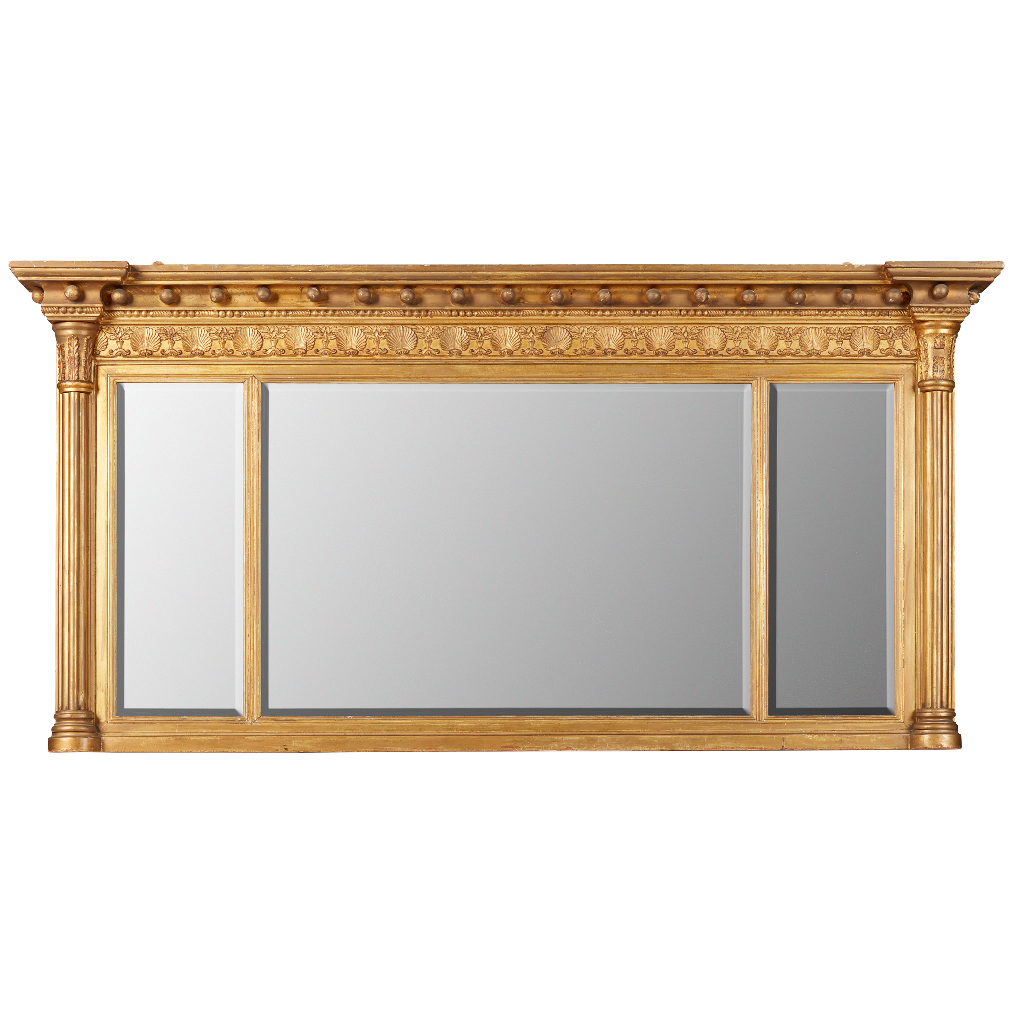 REGENCY GILTWOOD TRIPLE OVERMANTEL MIRROR