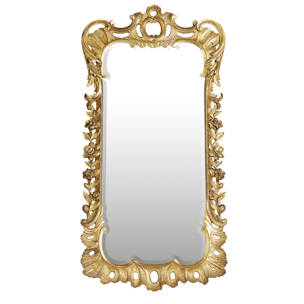 GEORGE II STYLE GILTWOOD MIRROR