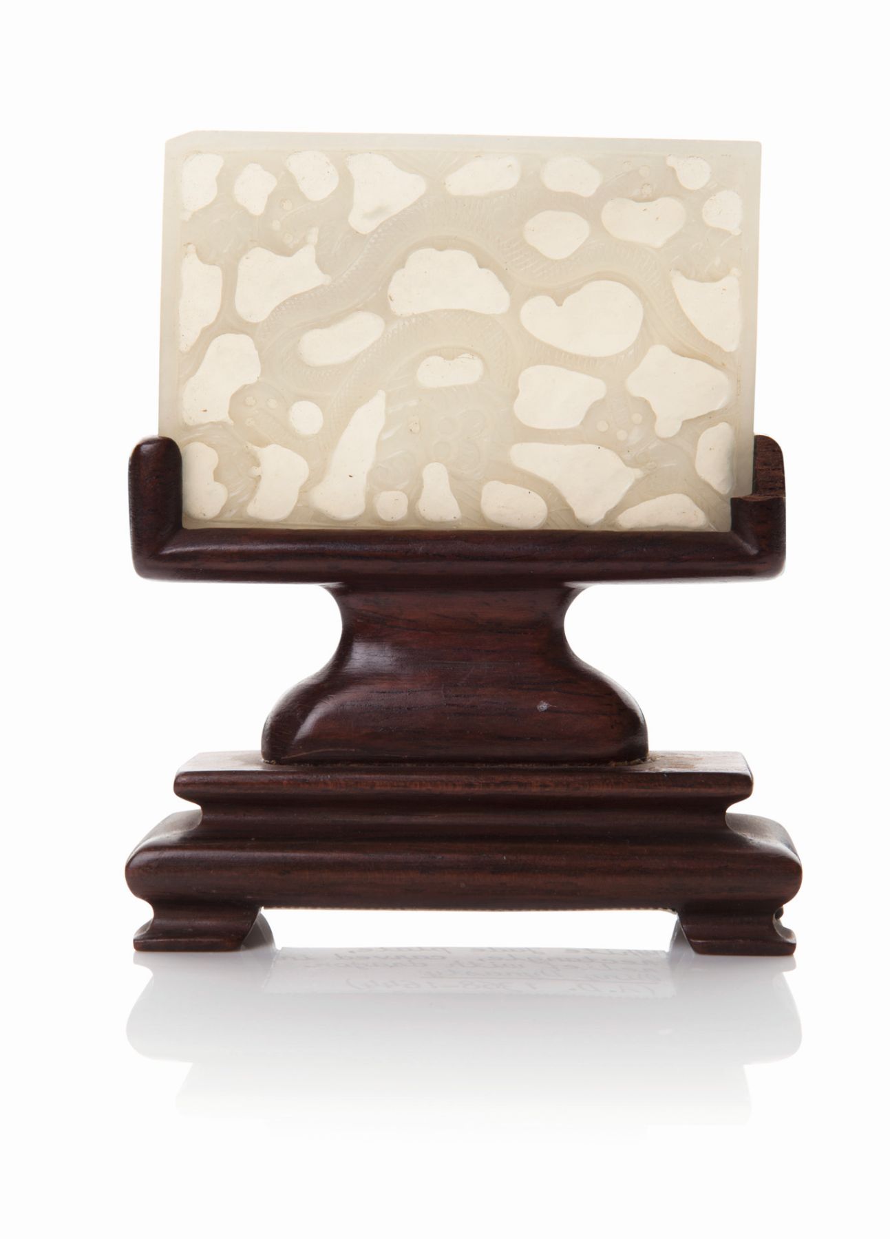 CHINESE CELADON JADE RECTANGULAR PLAQUE