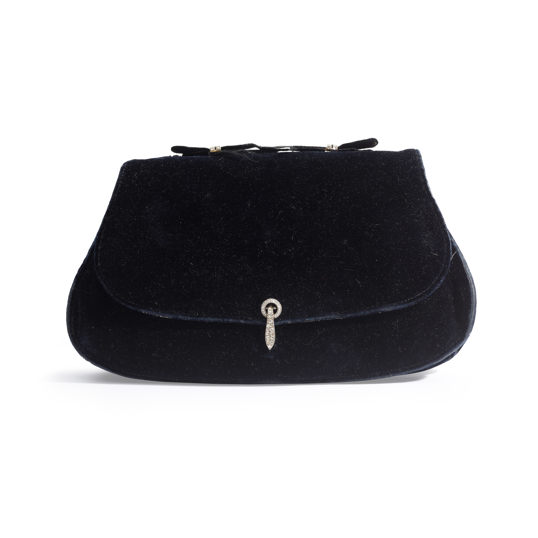 Cartier, possibly by Jeanne Toussaint: An Art Deco velvet and diamond handbag, circa 1925