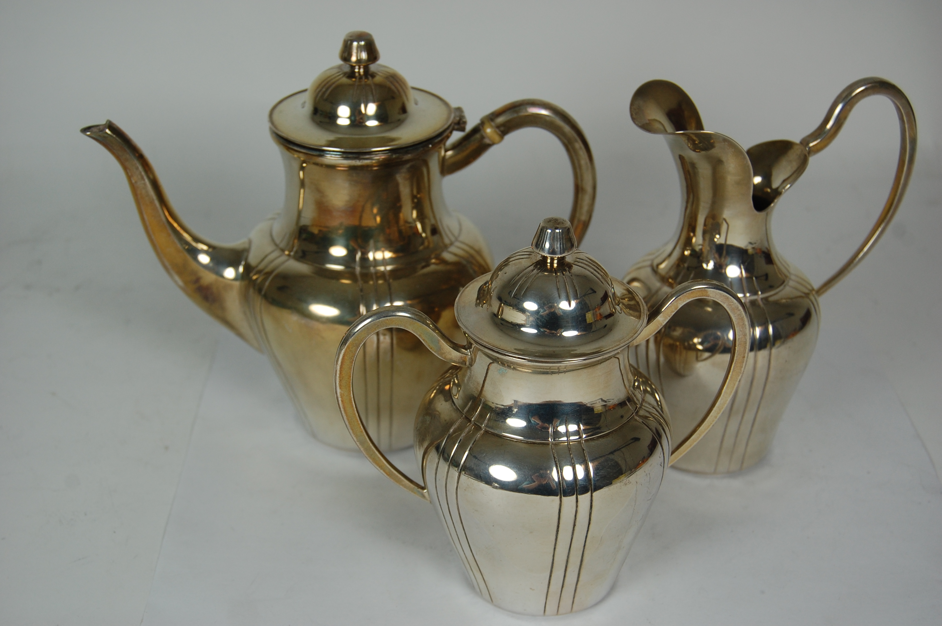 A Portuguese four piece tea and coffee service