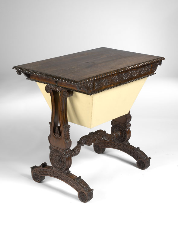 A late Regency period rosewood duet stand